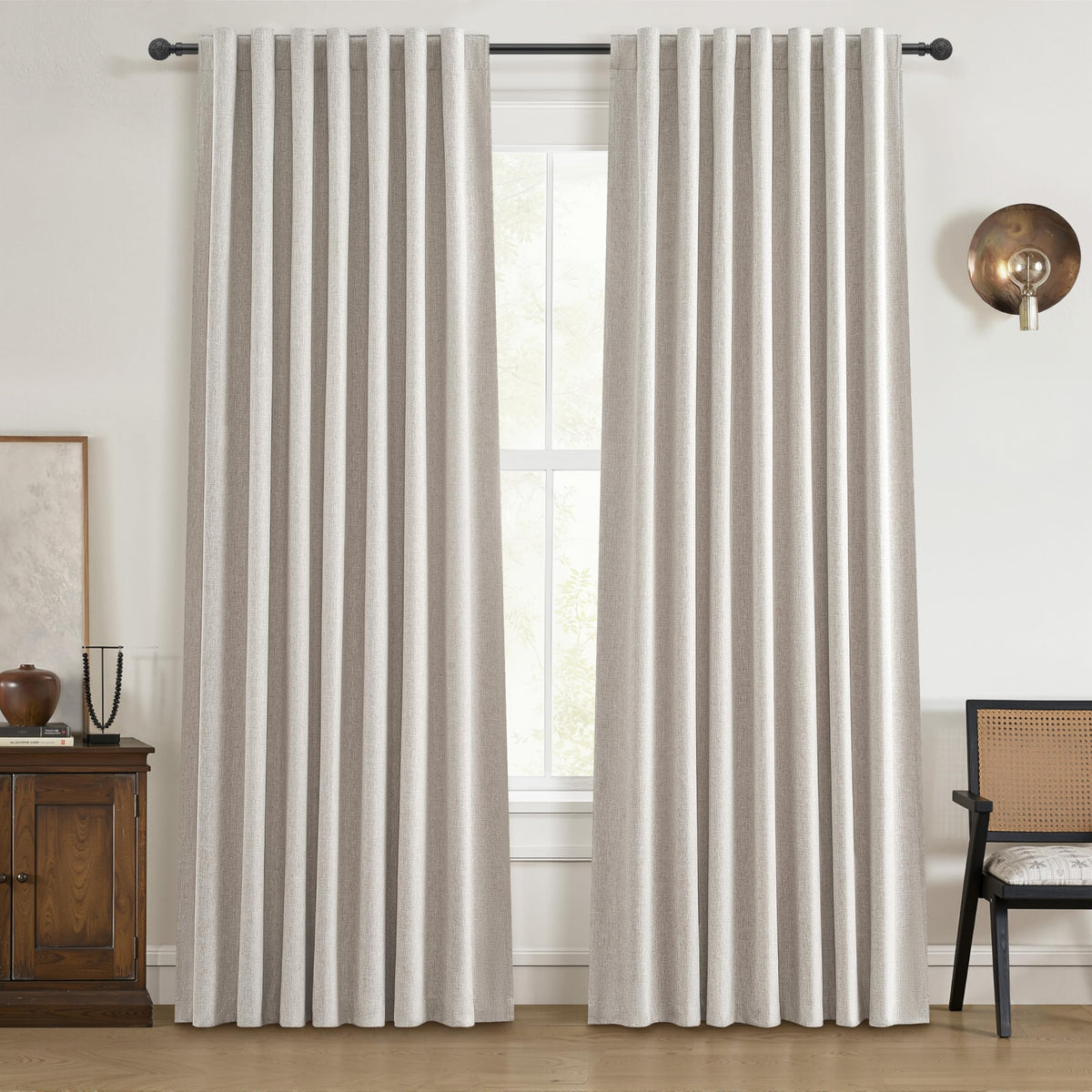 100 Blackout Curtains 84 Inch Length 2 Panels Set Farmhouse - QJmydeco Official Imagery - 1