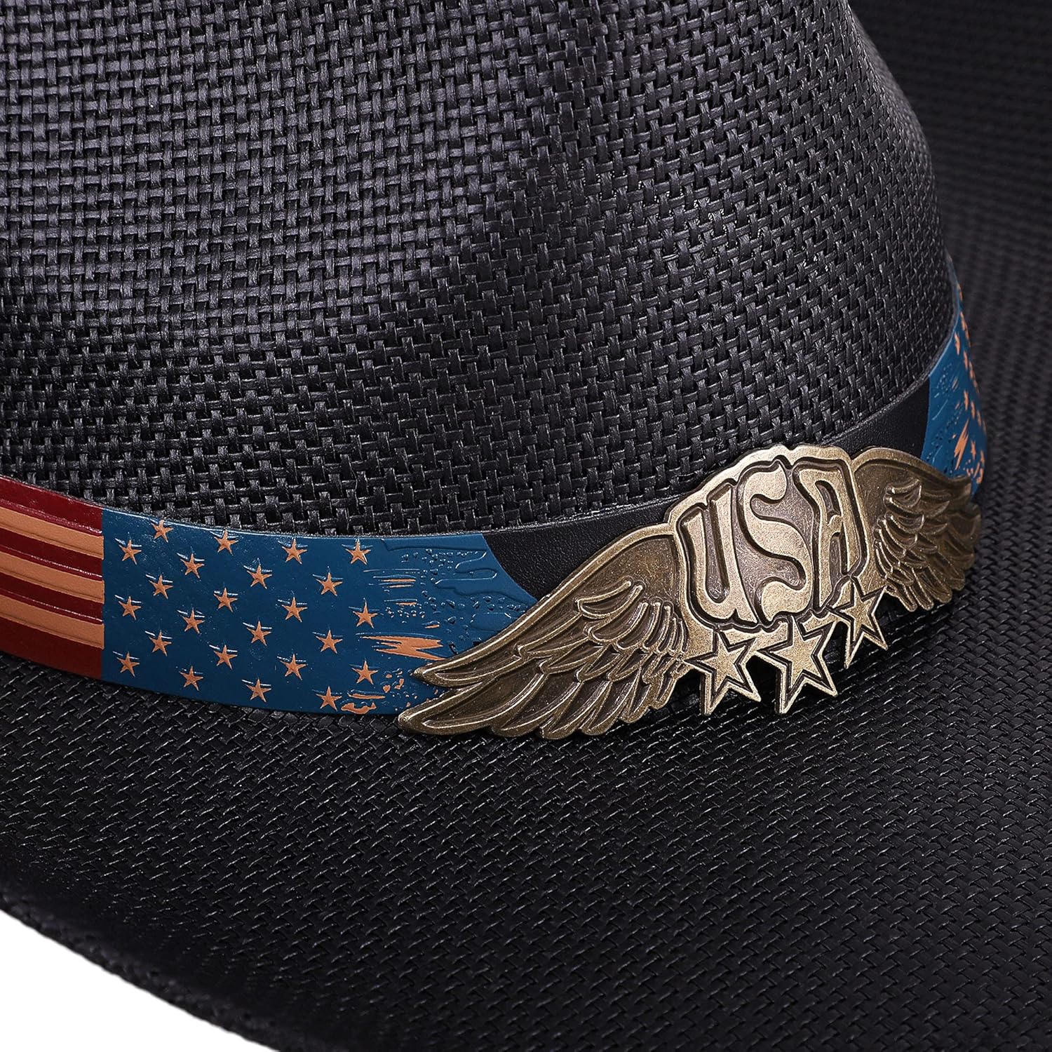 Livingston men's and women's woven straw cowboy hat with decorative hat band, summer sun protection accessory.