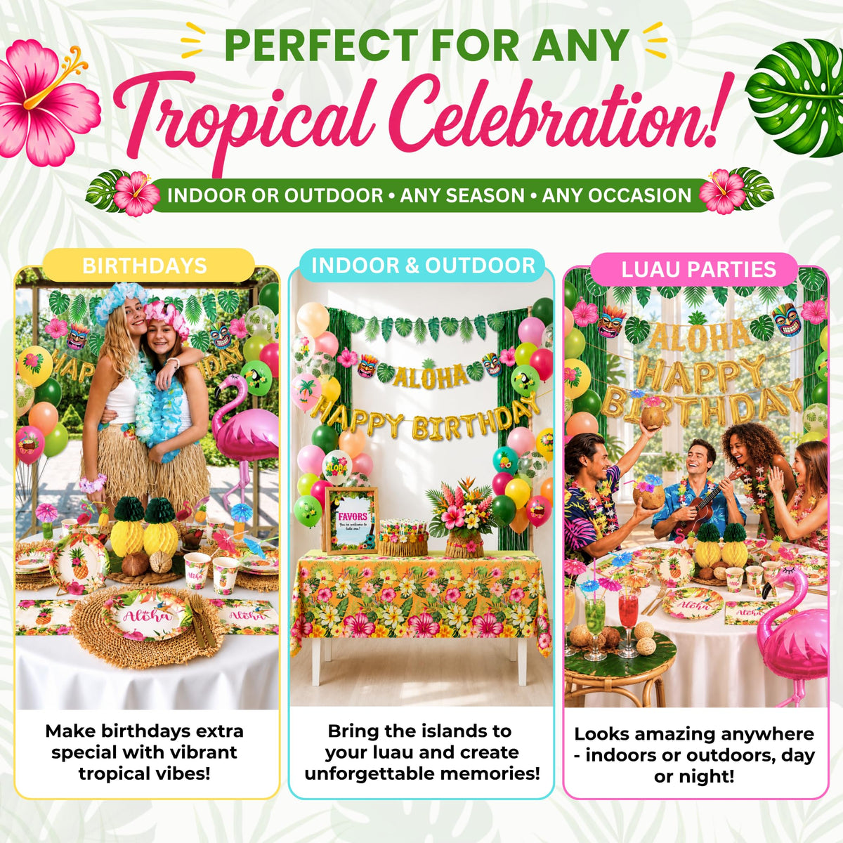 Premium Luau Birthday Party Decorations Set for 25 guests - RainMeadow Official Imagery - 7