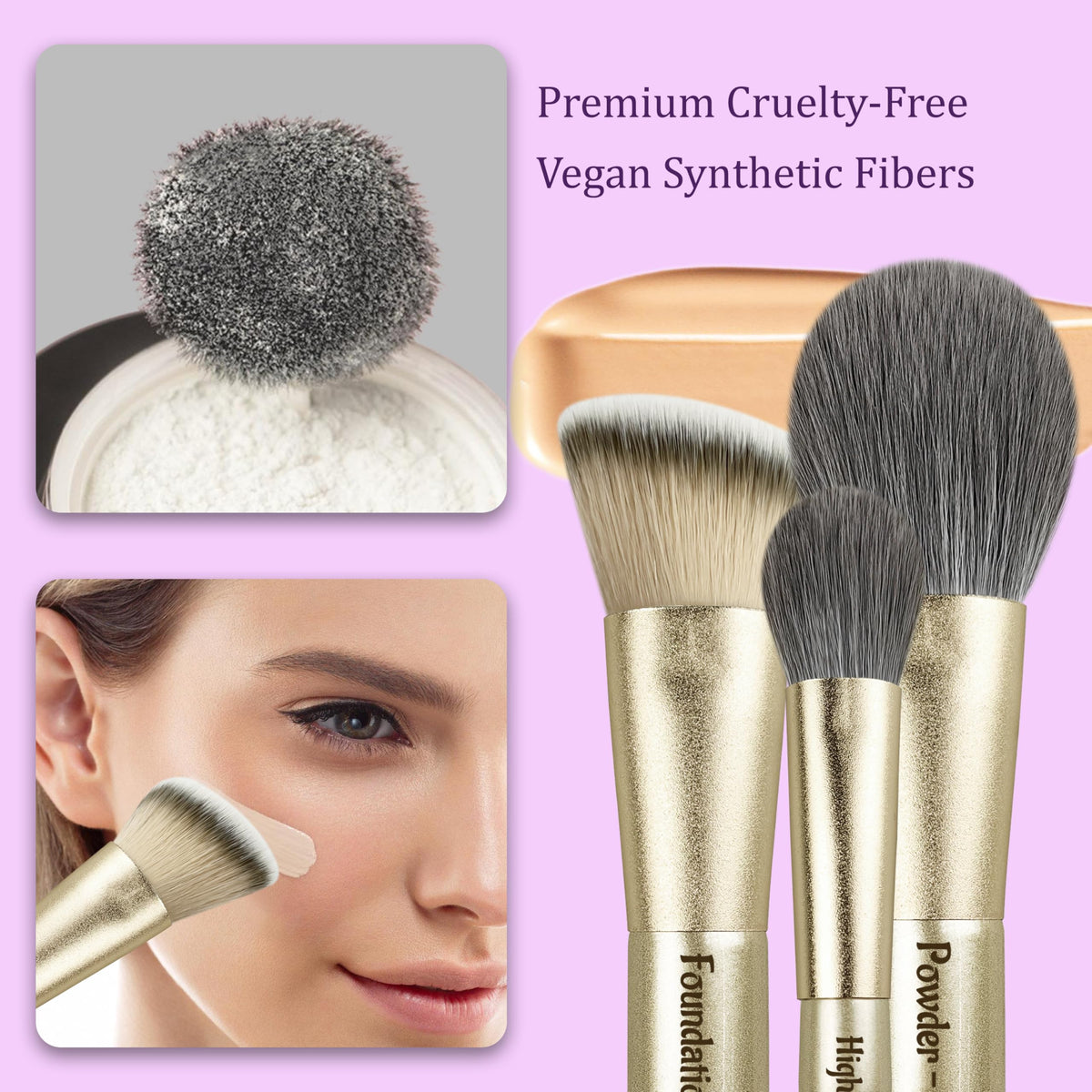 Jilier 14 pcs Mini Makeup Brushes and Pocket Mirror Travel - JILIER Official Imagery - 5