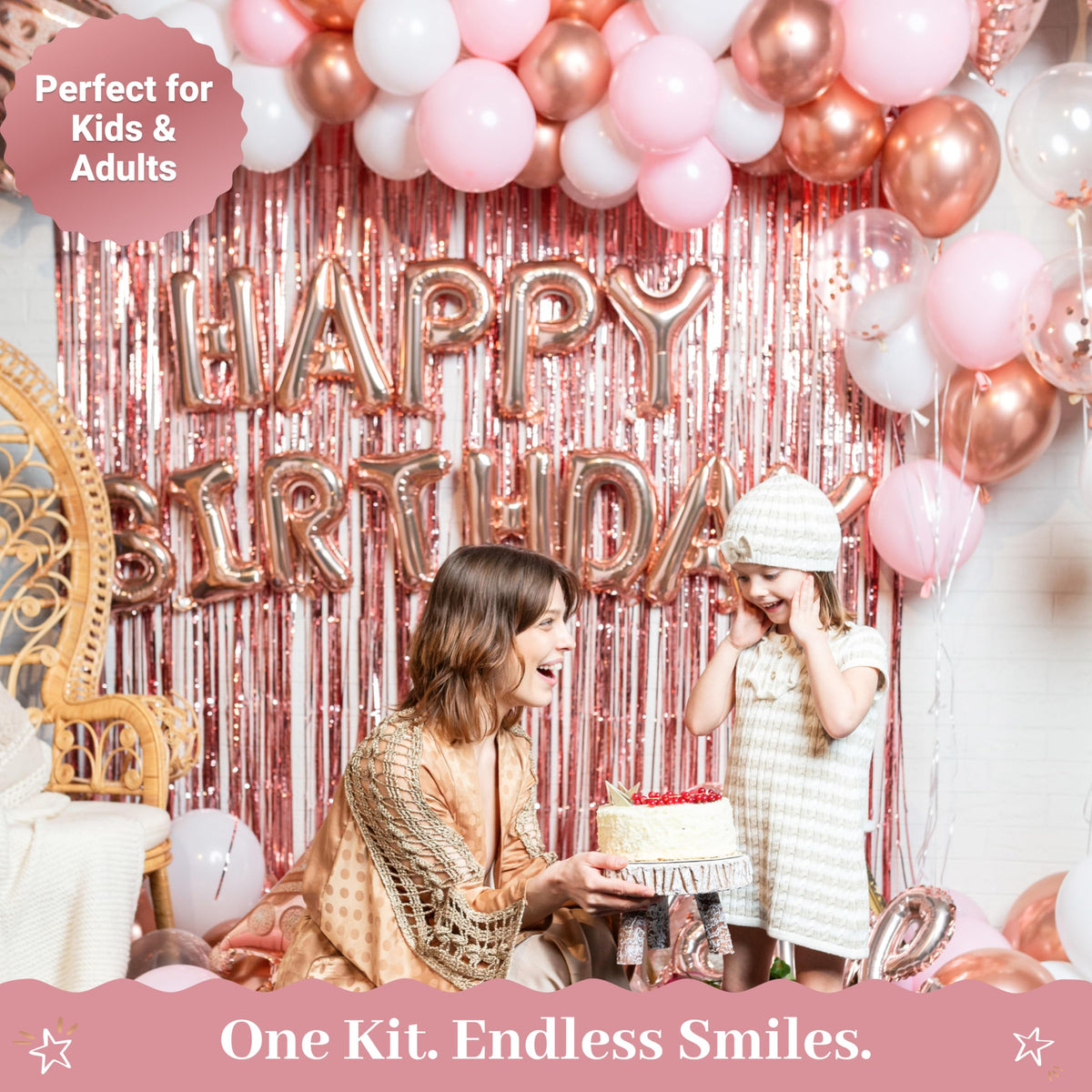 VIDAL CRAFTS 71 Piece Rose Gold Birthday Decorations for - Vidal Crafts for a perfect party Official Imagery - 8
