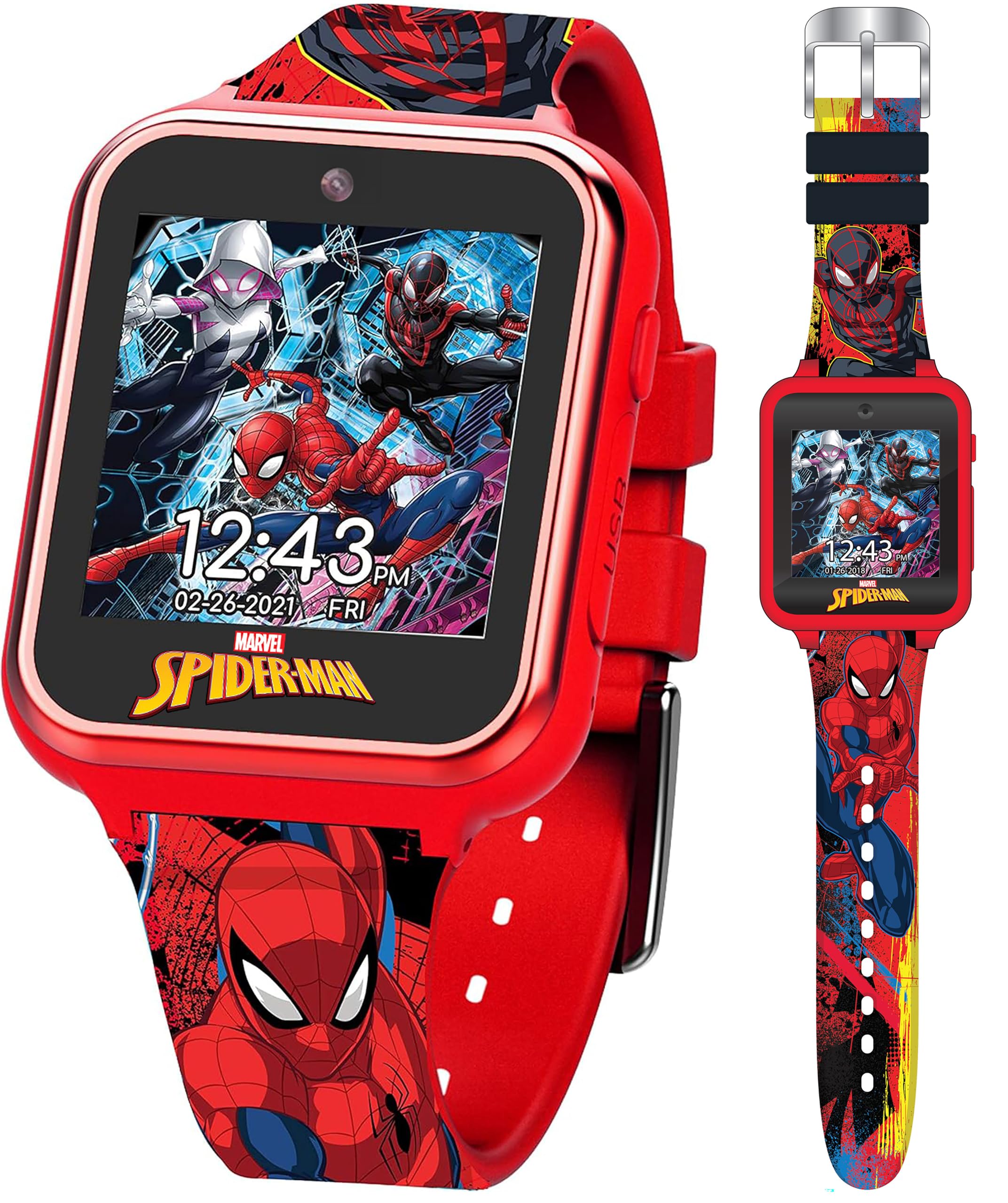 Accutime Spider-Man Kids LED Smartwatch with 10 Watch Faces, Flas by Accutime - Angle View 9
