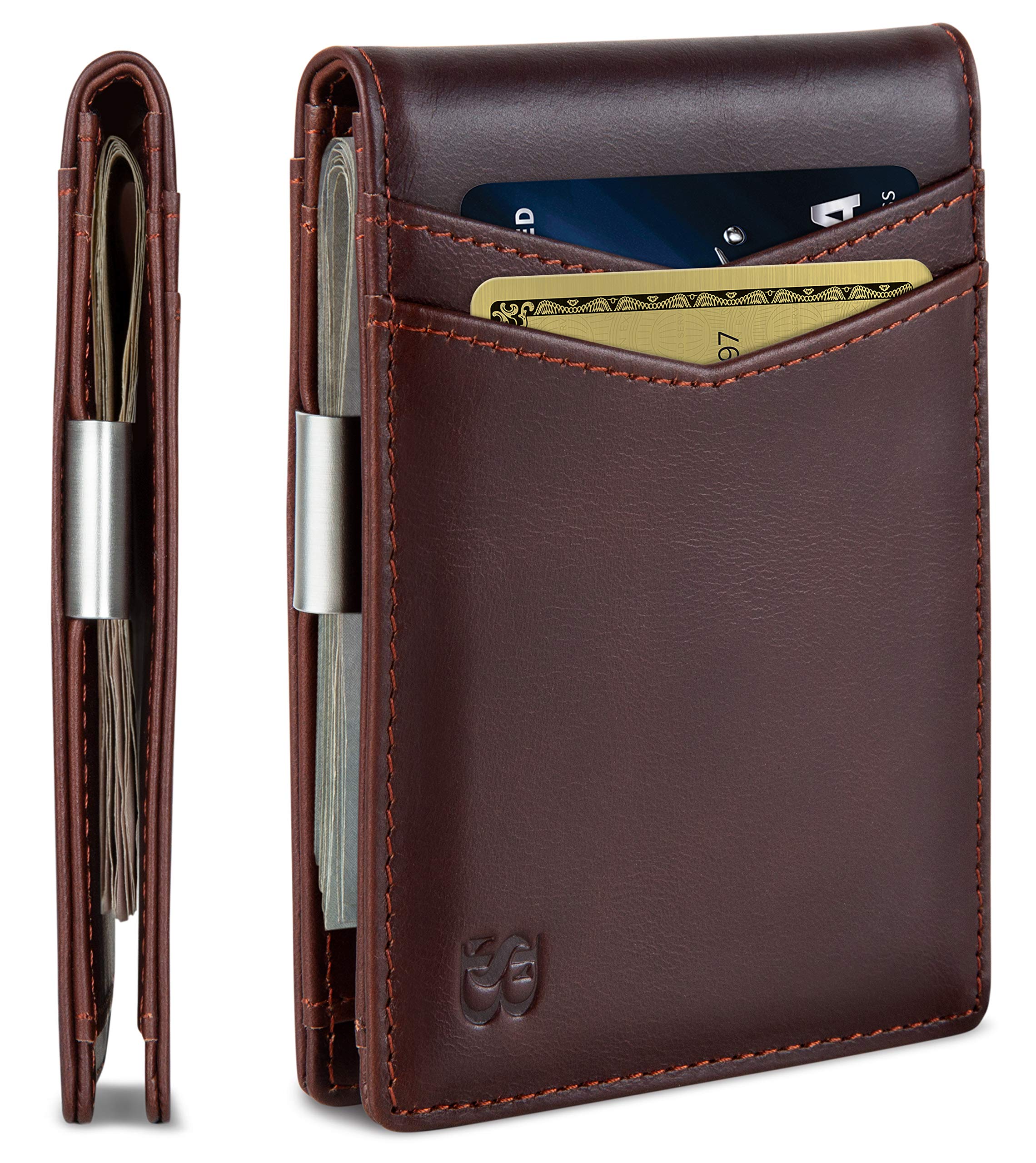 SERMAN BRANDS Slim RFID Money Clip Wallet for Men