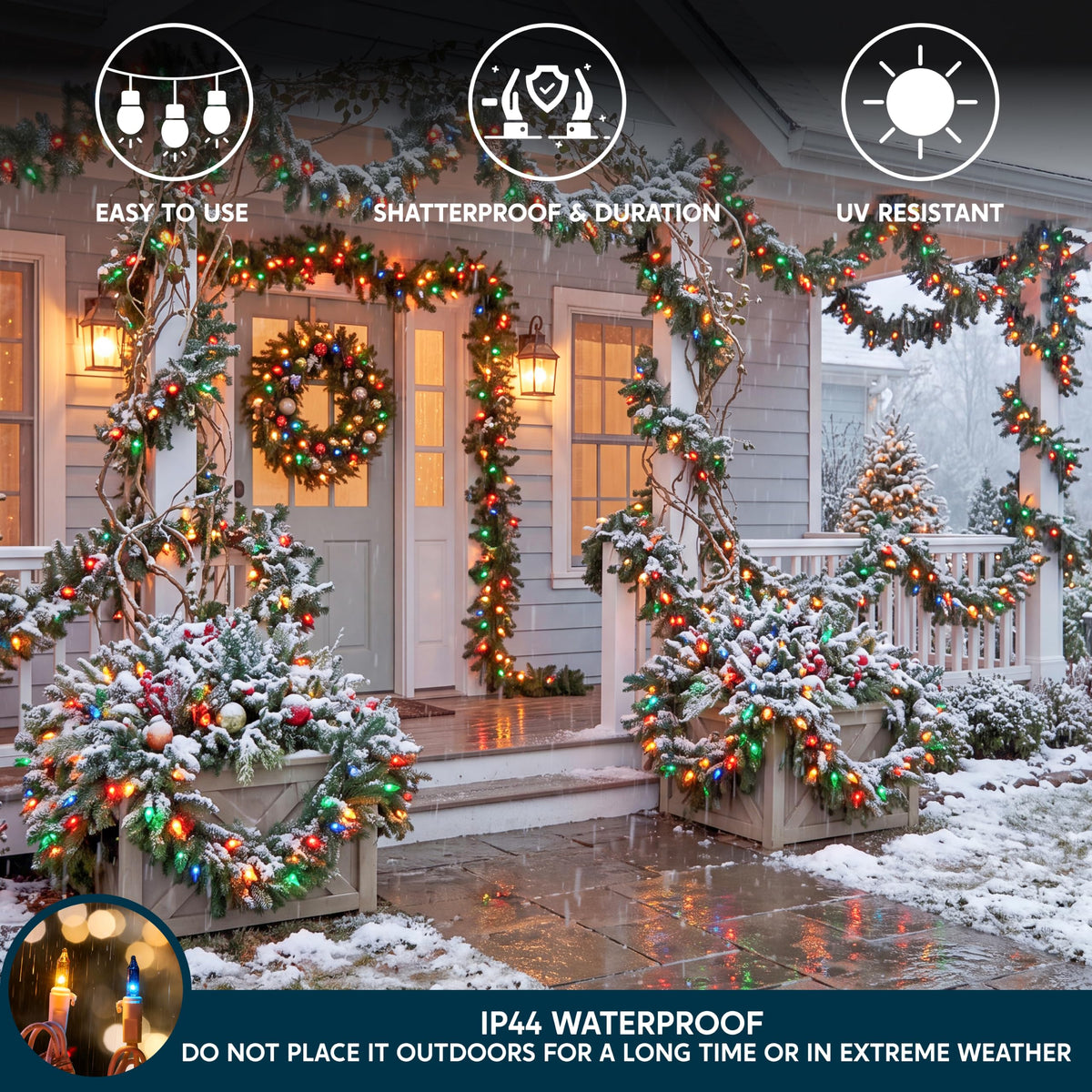 Joiedomi Christmas String Lights Indoor 200 Mini Multicolor - Joiedomi Official Imagery - 5