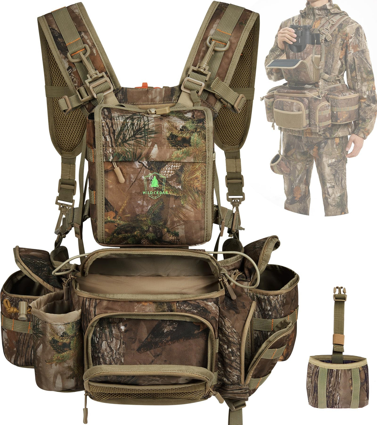 Hunting Fanny Pack for Men Camo Waist Pack for Hunter Fanny - Wild Cedar Official Imagery - 8
