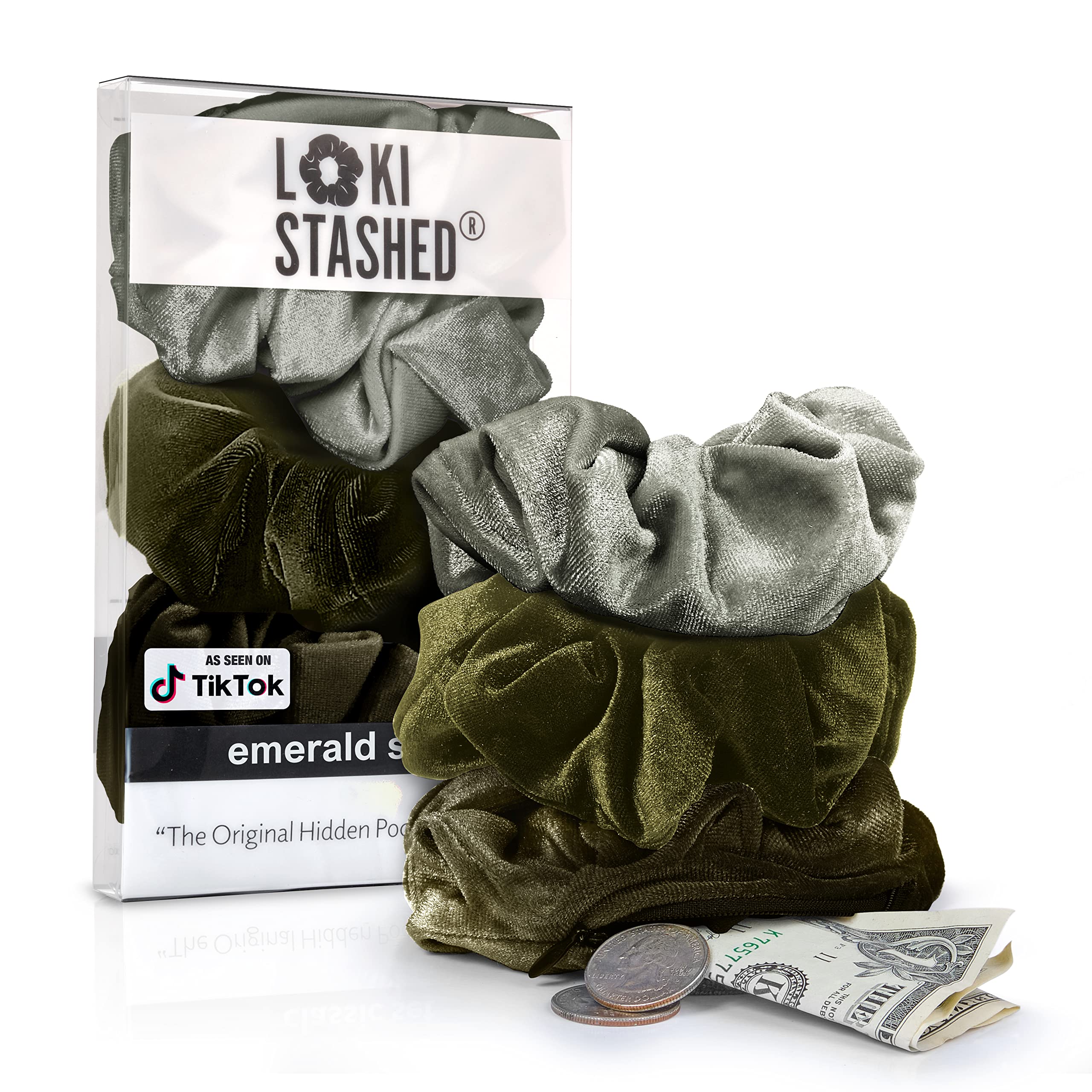 LOKISTASHED 3-PACK Velvet Hair Tie Scrunchies for VSCO Girls & Women, - View 2