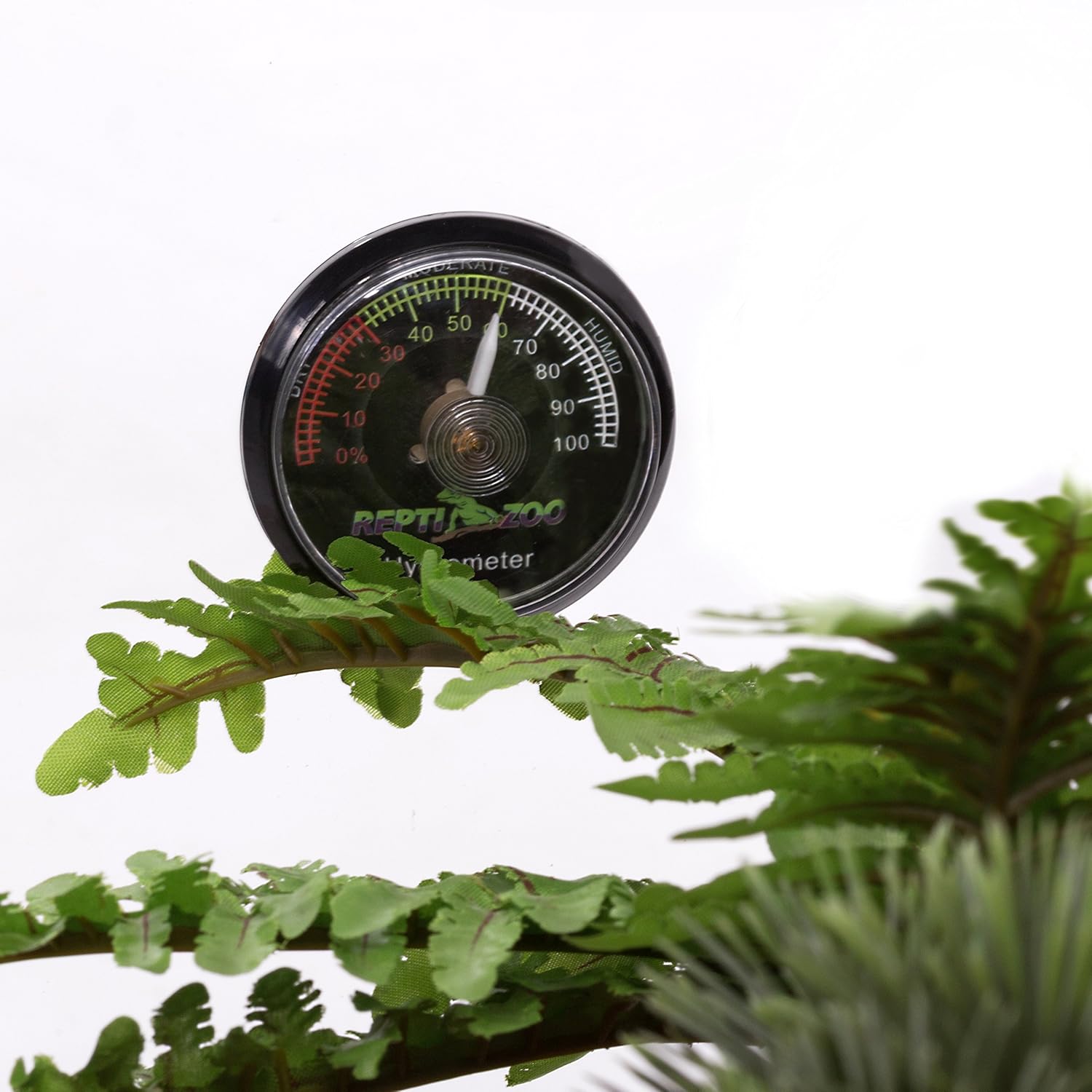 REPTI ZOO reptile terrarium hygrometer with dial gauge for measuring humidity in pet rearing enclosures.