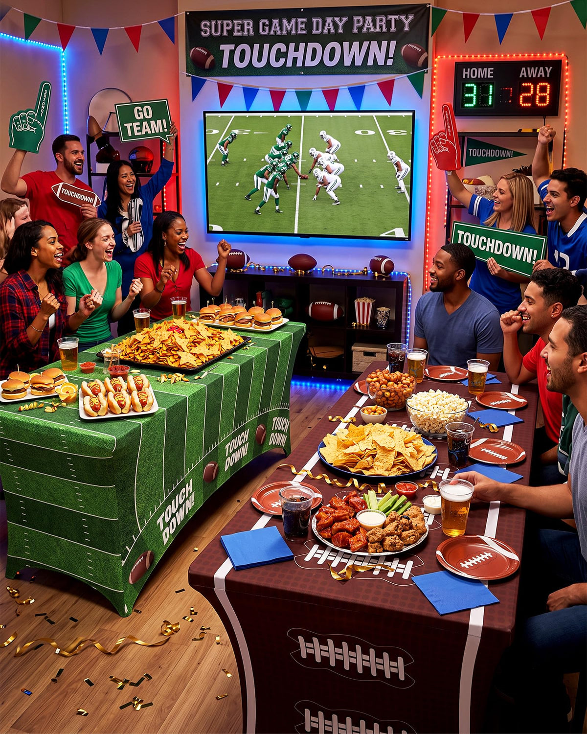 Pureegg Football Party Decorations Spandex Tablecloth 6ft - Pureegg Official Imagery - 7
