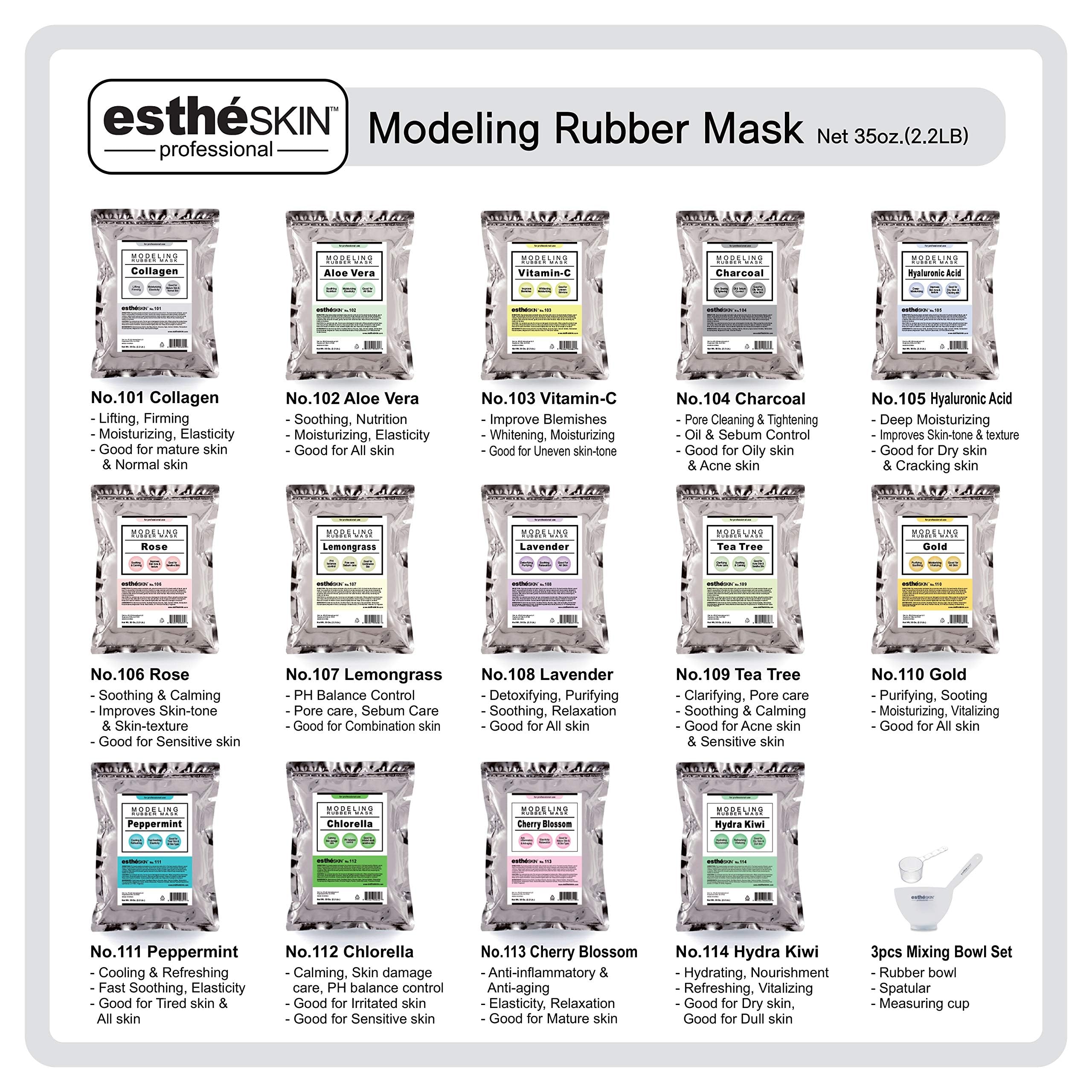 No.105 Hyaluronic Acid Modeling Rubber Mask for professional use, 35 Oz. - estheSKIN Official Product View 3