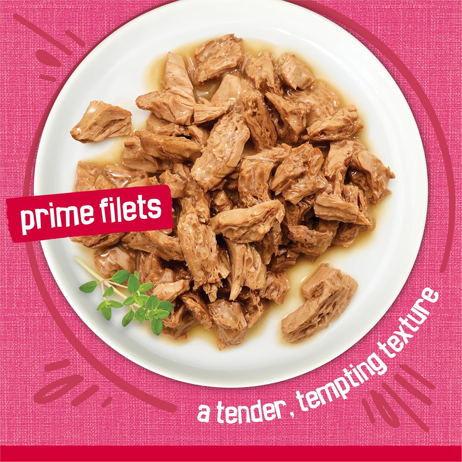 Friskies Prime Filets with Salmon and Beef in sauce, high-protein wet cat food cans, 5.5 oz, pack of 24