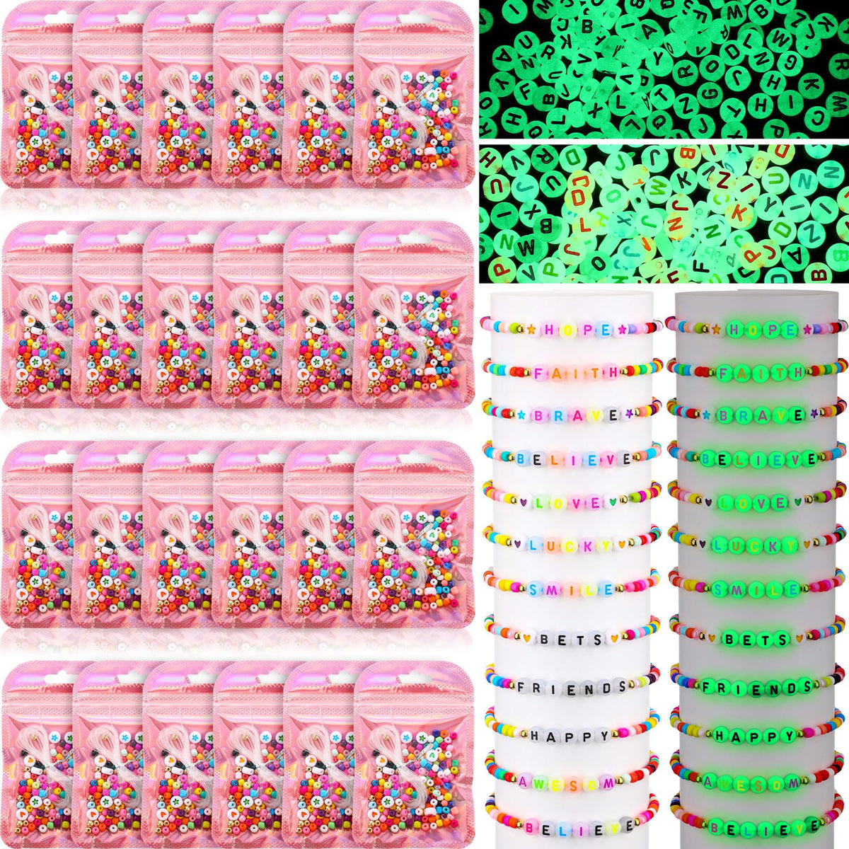 Kenning 24 Set Friendship Bracelet Making Kit Glow in The - Kenning Official Imagery - 1