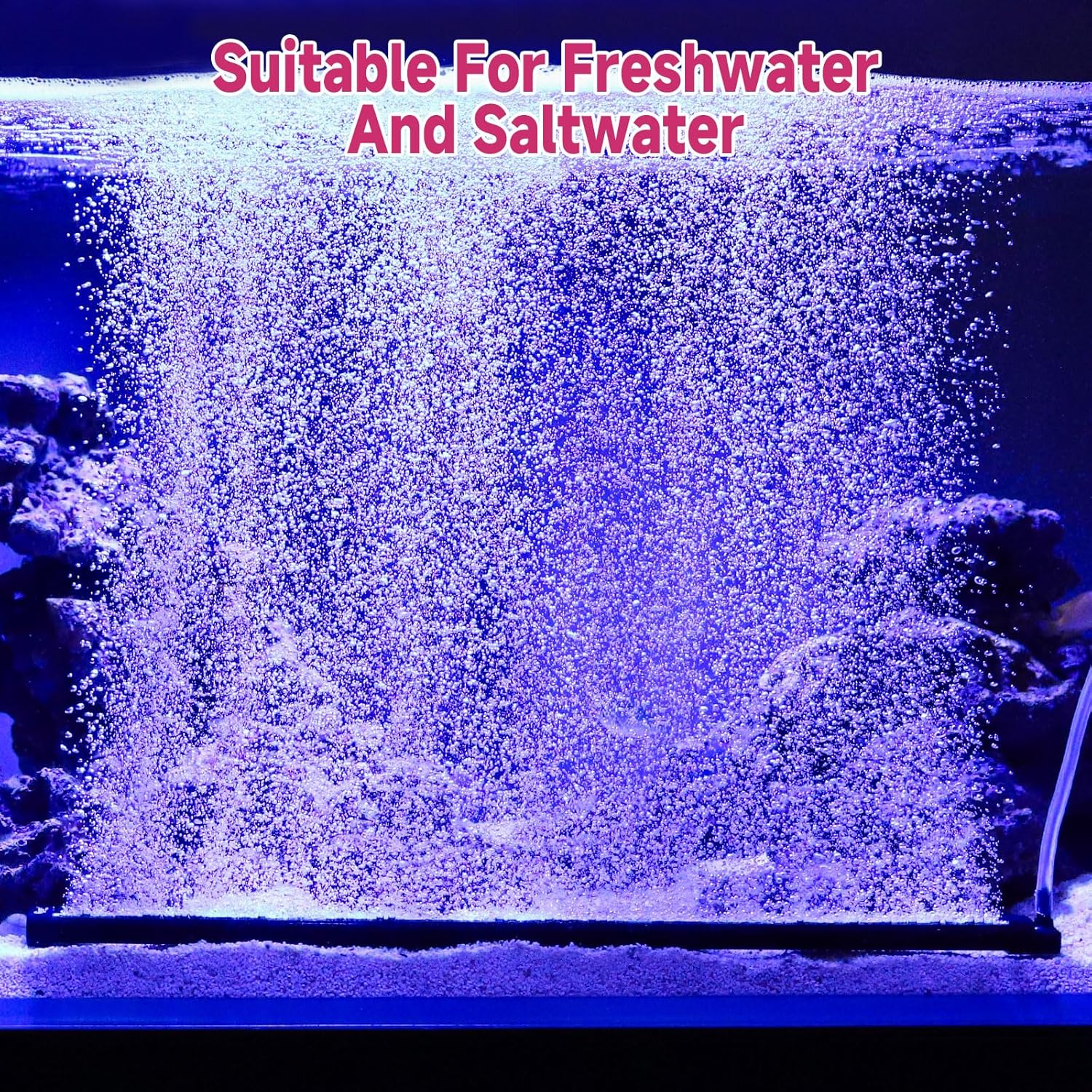 hygger aquarium bubble curtain wall with air stone and accessories, features quiet operation and vibrant bubbles for fish tanks