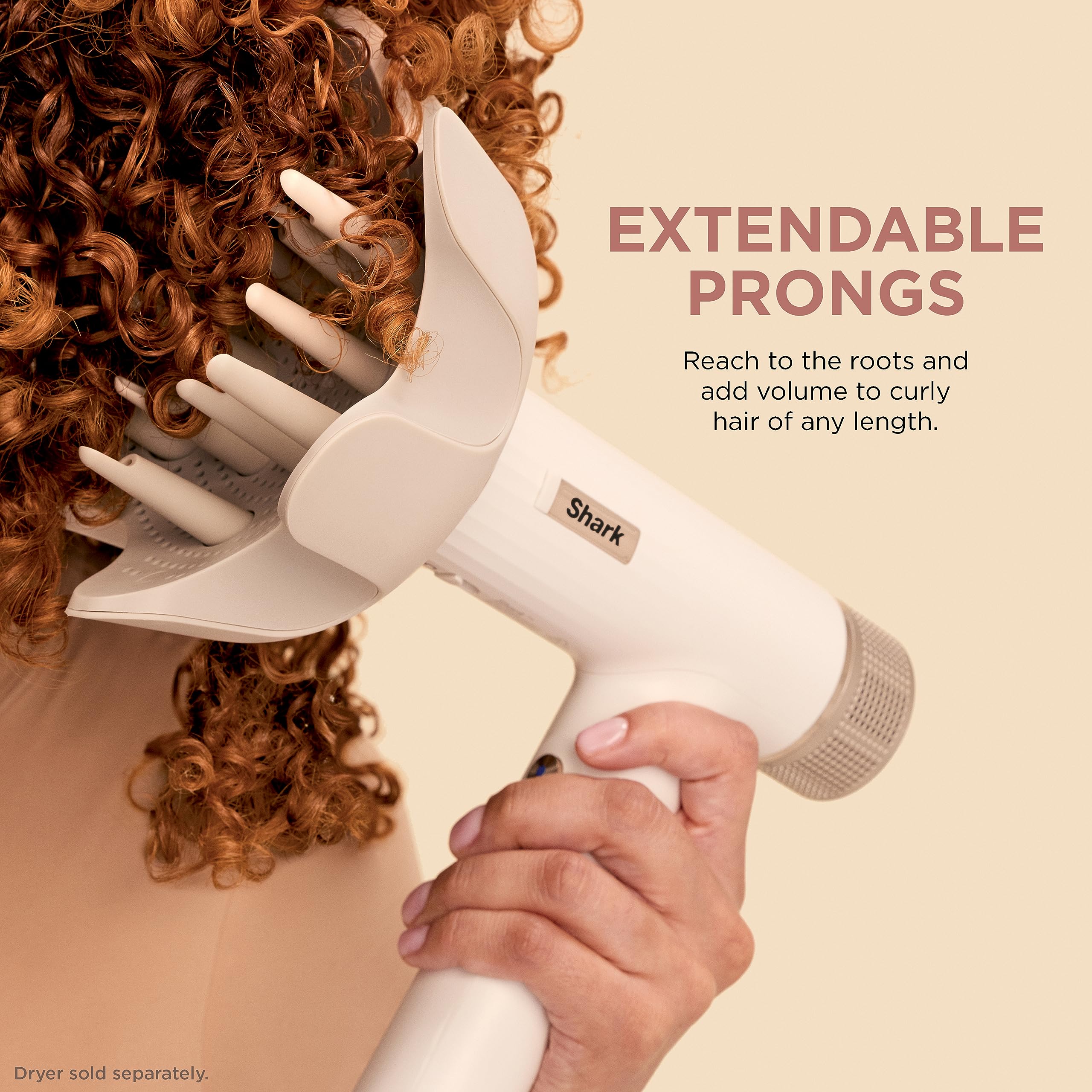 Shark SpeedStyle Dryer DefrizzFast Diffuser, Curly & Coily, Stone, XSKHD3DA