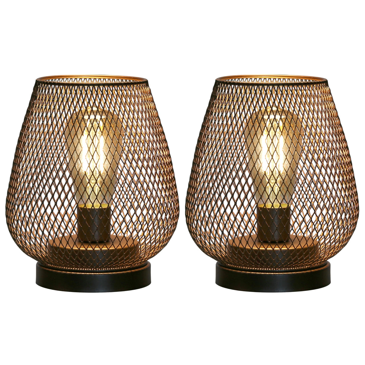 JHY DESIGN Set of 2 Metal Cage LED Lantern Battery Powered - JHY DESIGN Official Imagery - 2