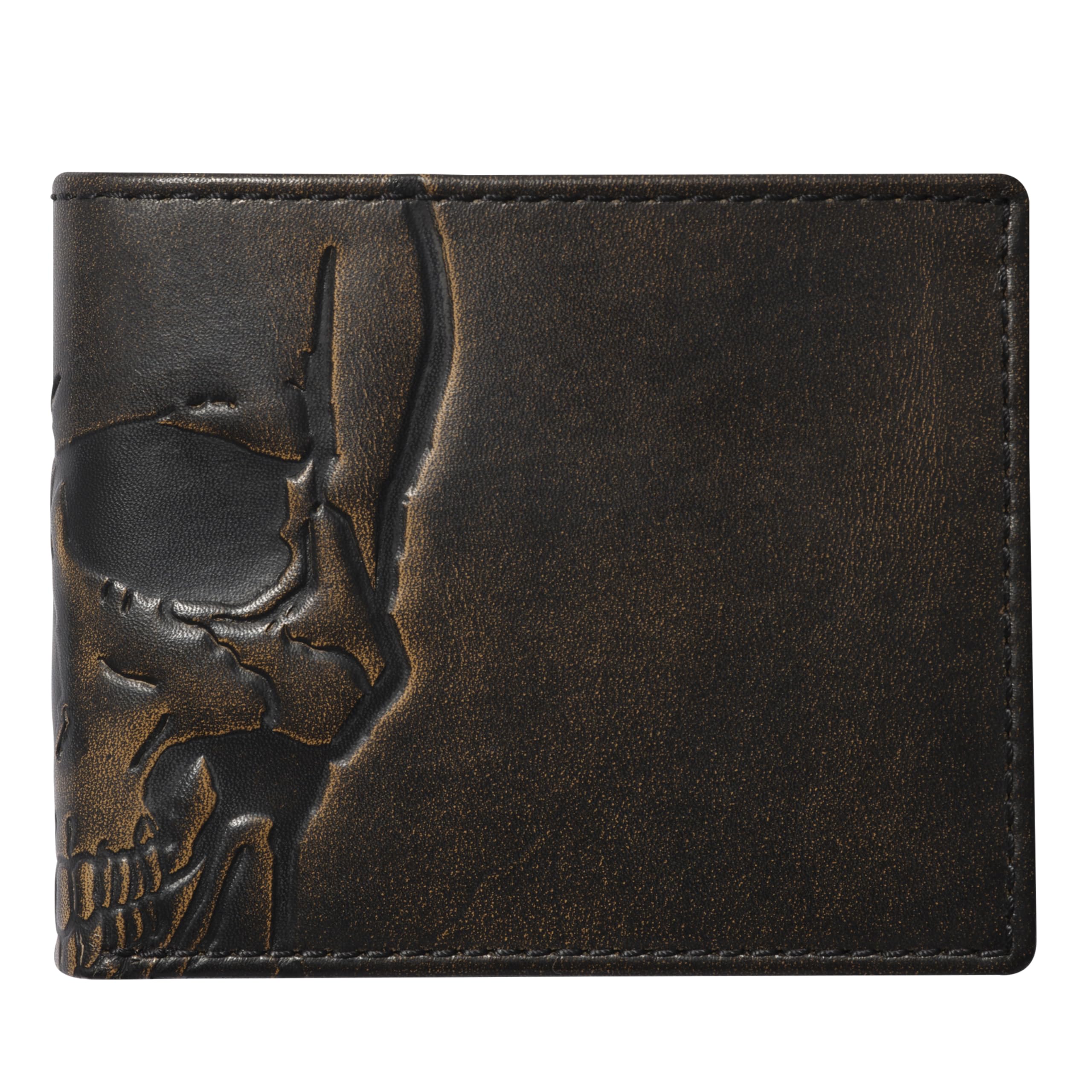 House of Jack Co. Skull Double ID Bifold Wallet for Men, 2 ID Windows