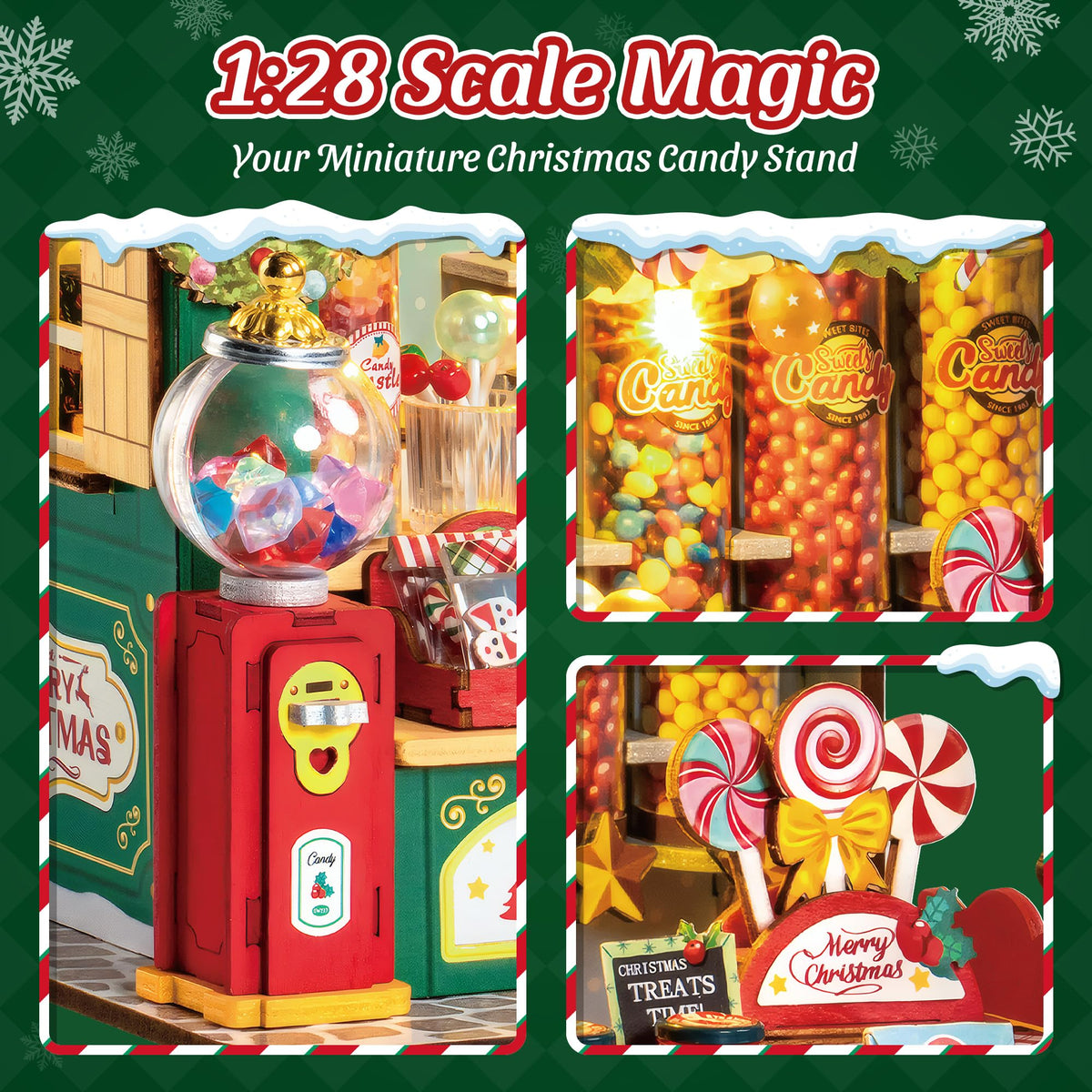 Rolife Christmas Candy Stand DIY Miniature Dollhouse Kit - Rolife Official Imagery - 6
