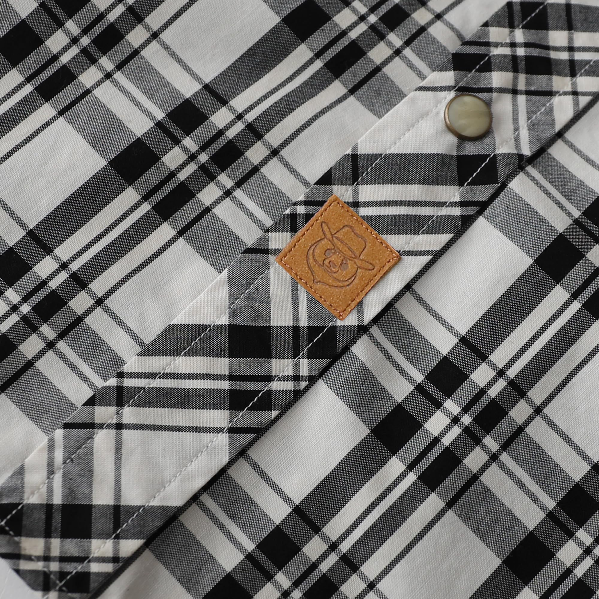 Dubinik® Pearl Snap Western Shirt for Men Short Sleeve 2 Sawtooth Pocket - Dubinik Official Product View 4