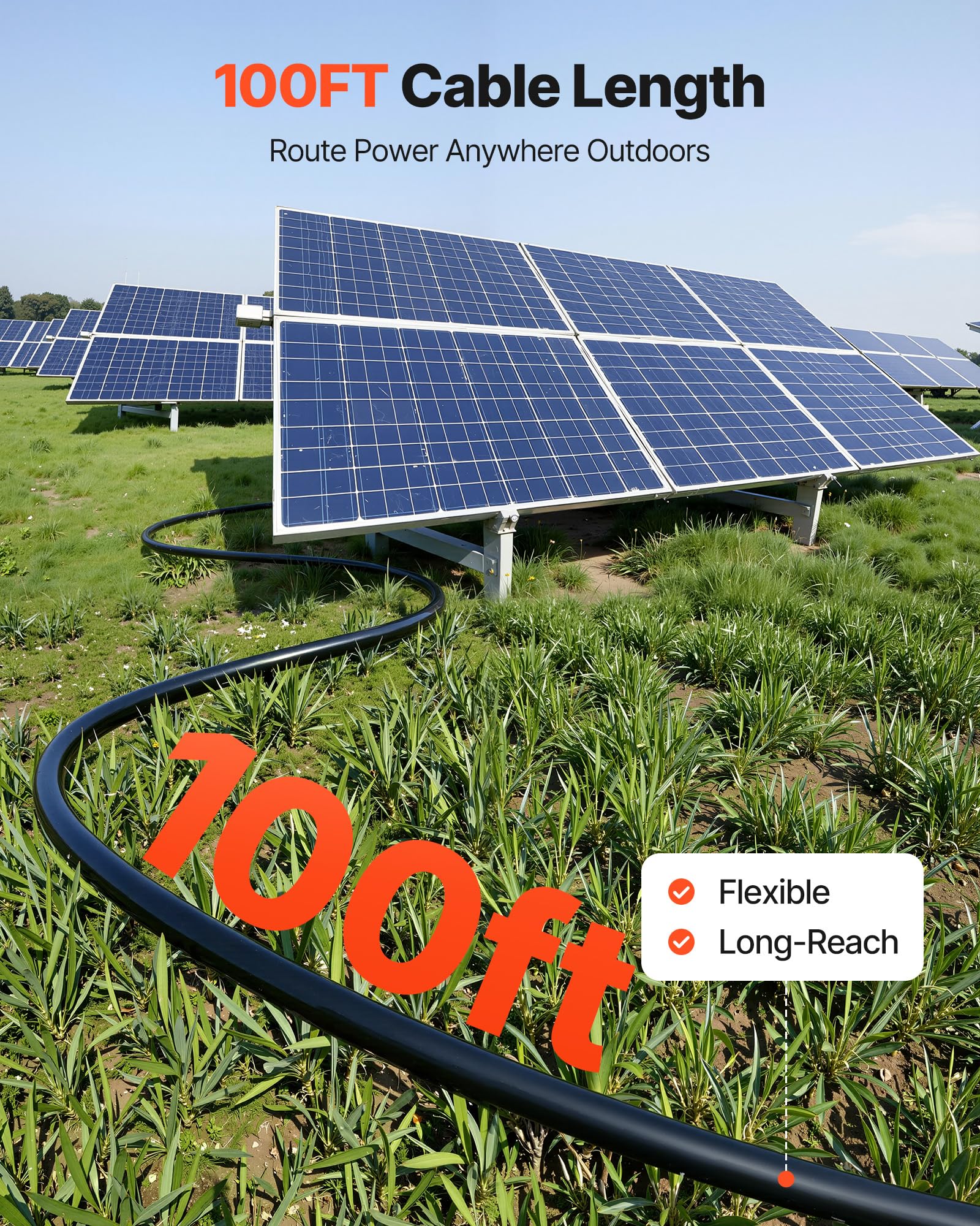 VEVOR Solar Panel Wire, 100 ft Black + 100 ft Red Kit, 10 AWG   S - VEVOR Official Product View 4