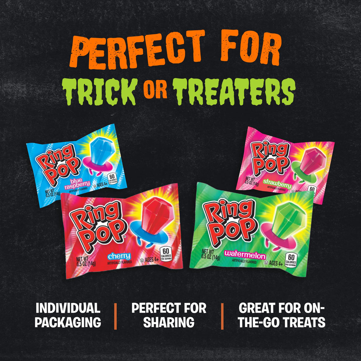 Ring Pop Halloween Candy Lollipops 50 Count Bulk Assorted - Ring Pop Official Imagery - 6