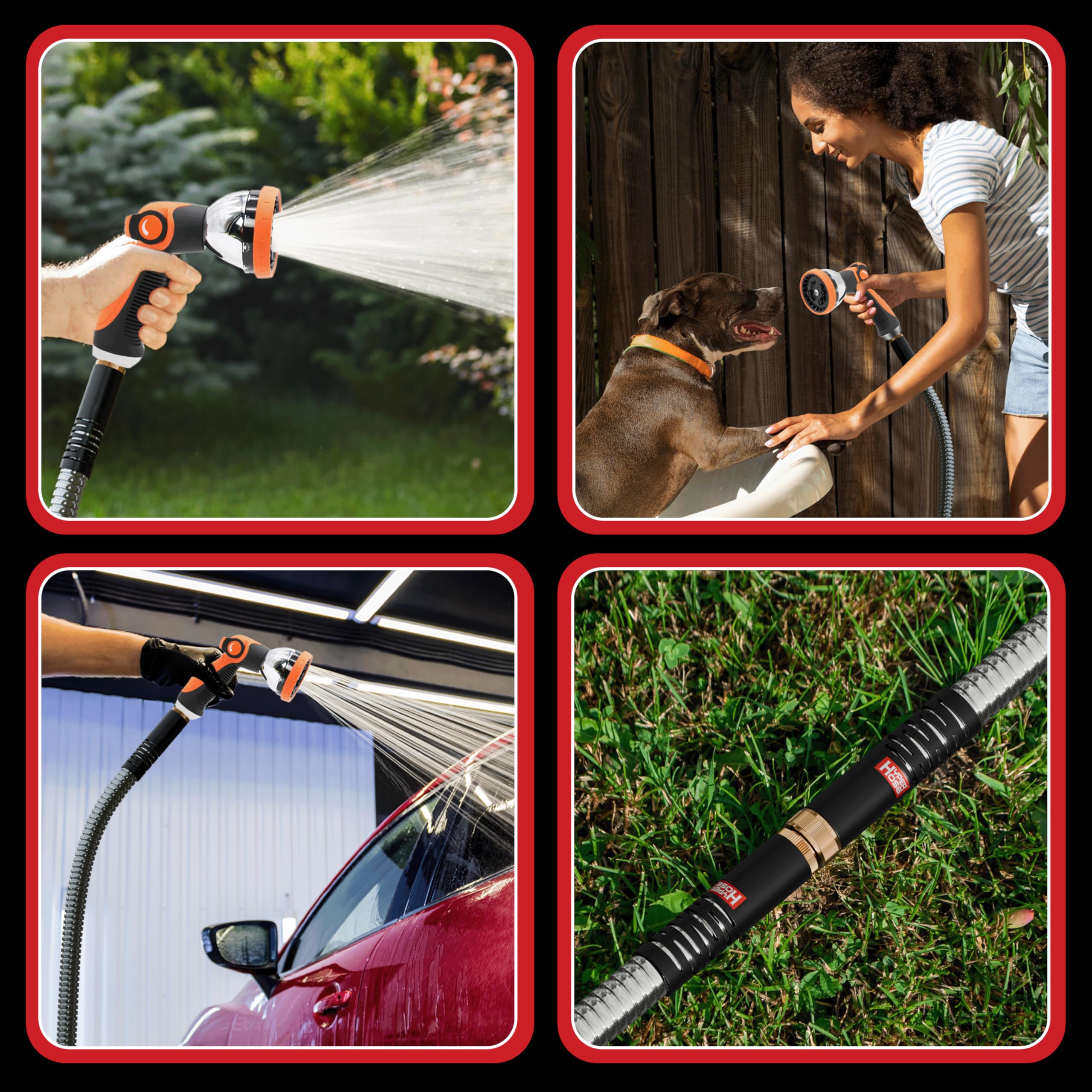 HYPER HOSE Best 100 ft Metal Garden Hose Set - No-Kink Durable 31 - HYPER HOSE Official Product View 8