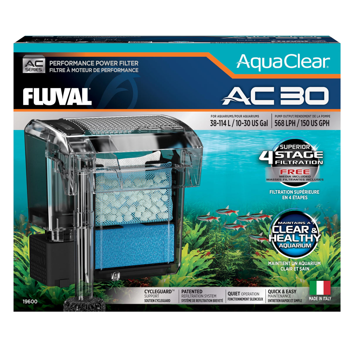 Fluval AquaClear AC30 Power Filter for 10 30 US Gallon - Fluval Official Imagery - 2