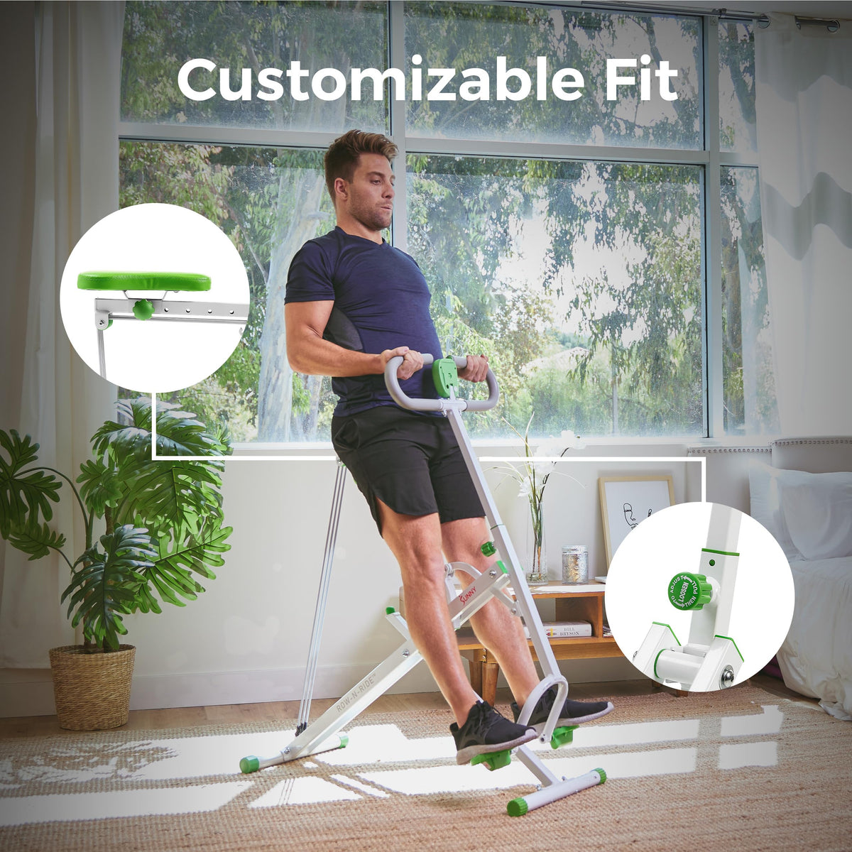 Sunny Health Fitness Smart Row N Ride Glute Leg Trainer - Sunny Health & Fitness Official Imagery - 8