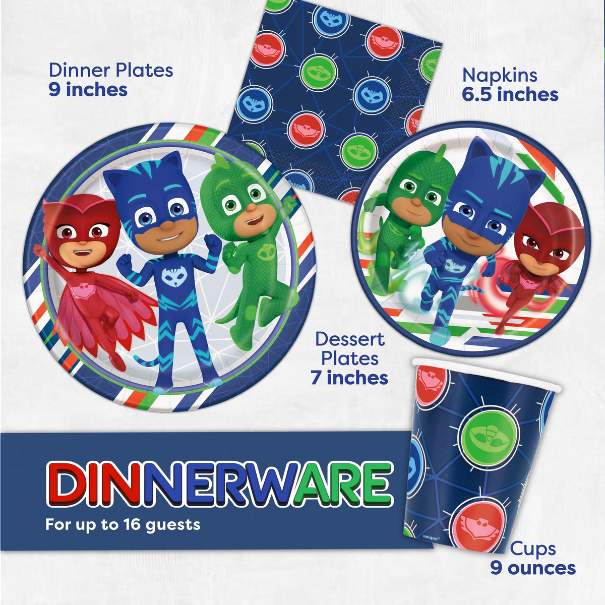 PJ Masks Birthday Party Supplies and Decorations with Table - Unique Official Imagery - 5