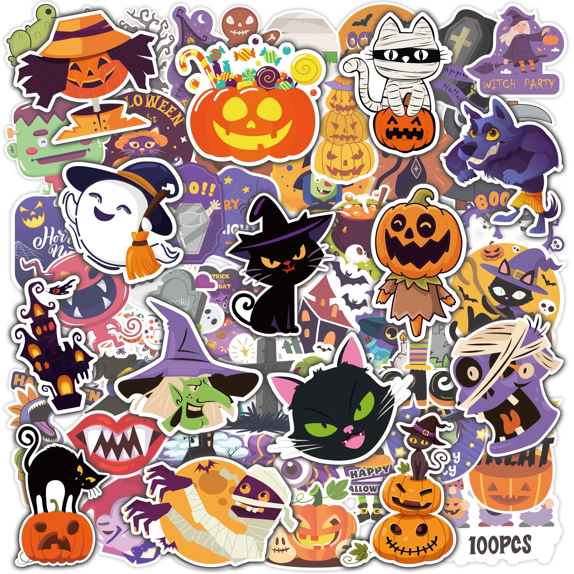 Halloween Stickers | 100 PCS Halloween Party Favors - Halloween - Product Imagery