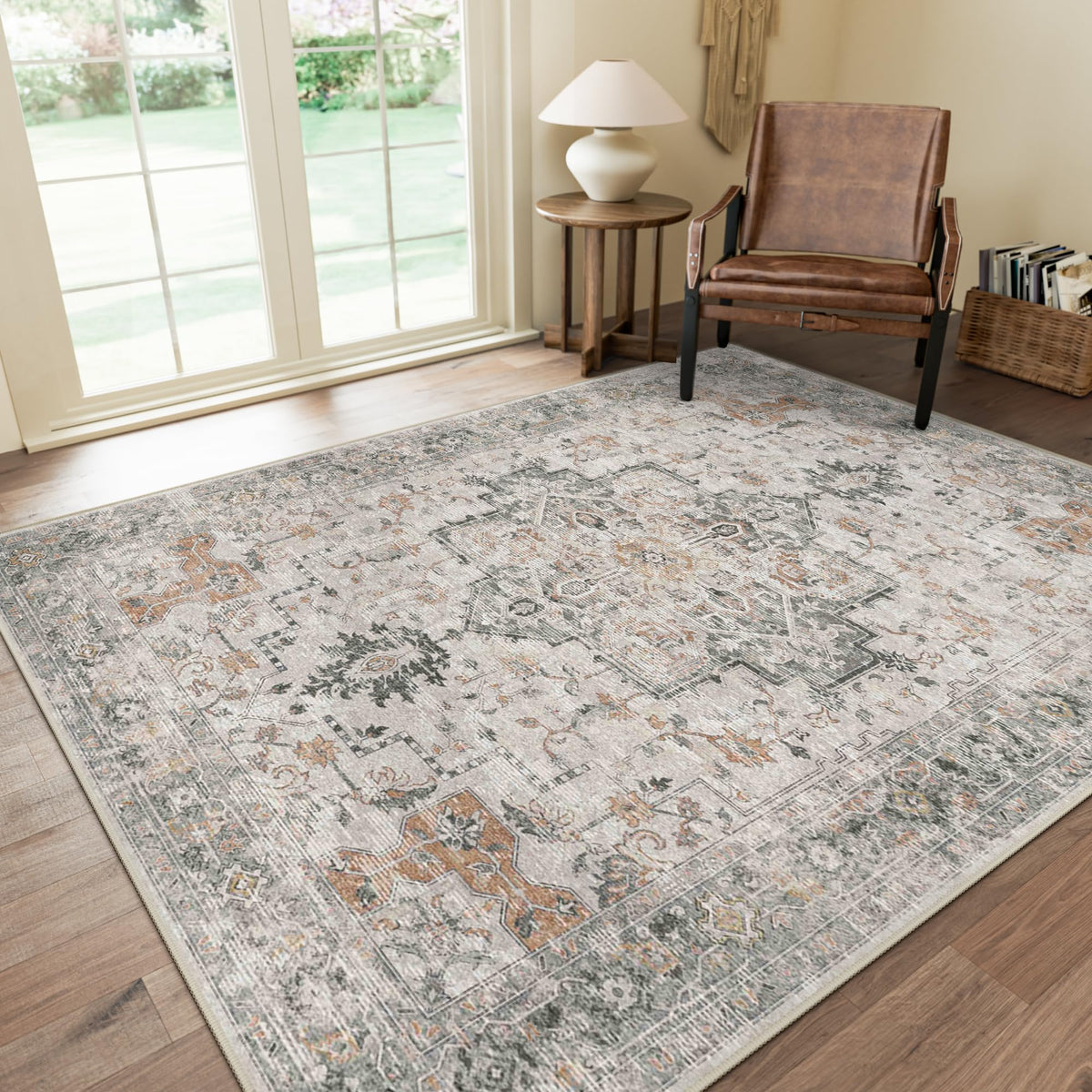 GENIMO 5x7 Washable Area Rugs for Living Room Non Slip Light - GENIMO Official Imagery - 2
