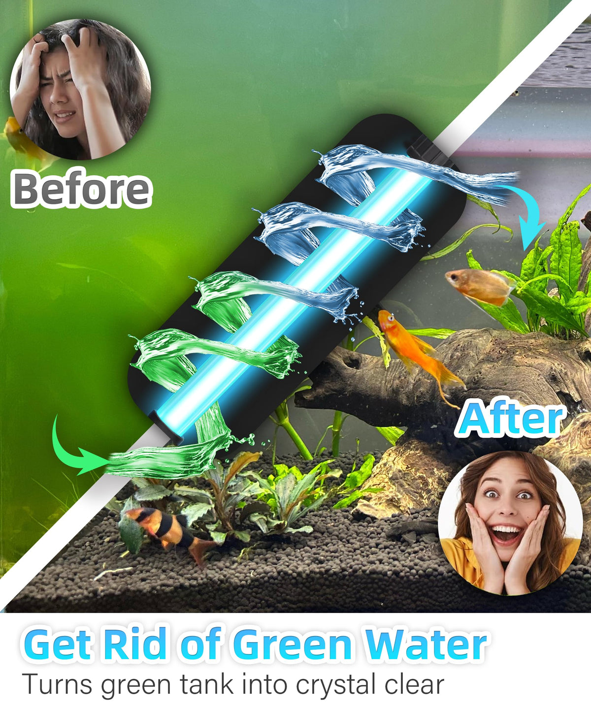COOSPIDER 200GPH Aquarium Filter with 5W U V Light for 30 - COOSPIDER Official Imagery - 4