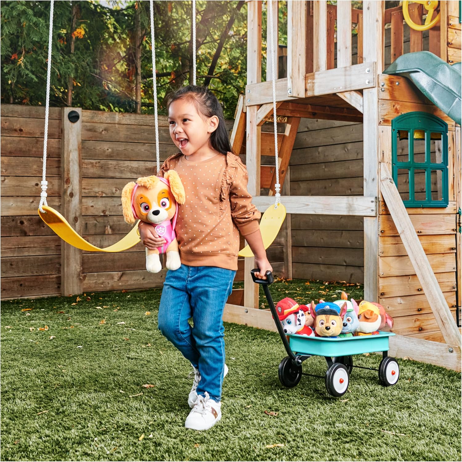 Elefair GUND PAW Patrol Skye plush toy in signature aviator pilot uniform, soft character plush from the PAW Patrol series