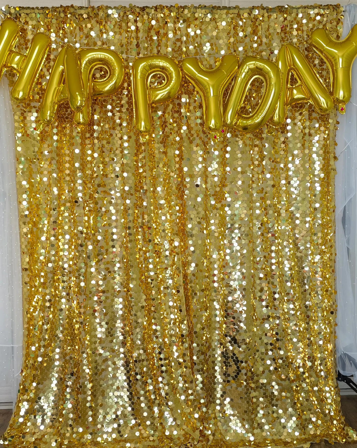 Large Payatte 18MM Sequin Backdrop Curtains Light Gold - TCBESTO Official Imagery - 1