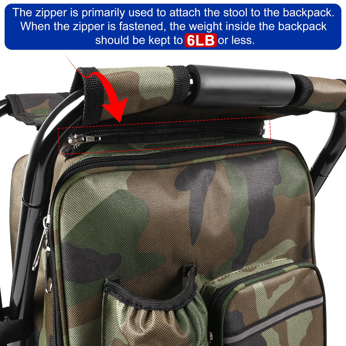 Folding Stool Backpack Insulated Cooler Bag Collapsible - Kikerike Official Imagery - 4