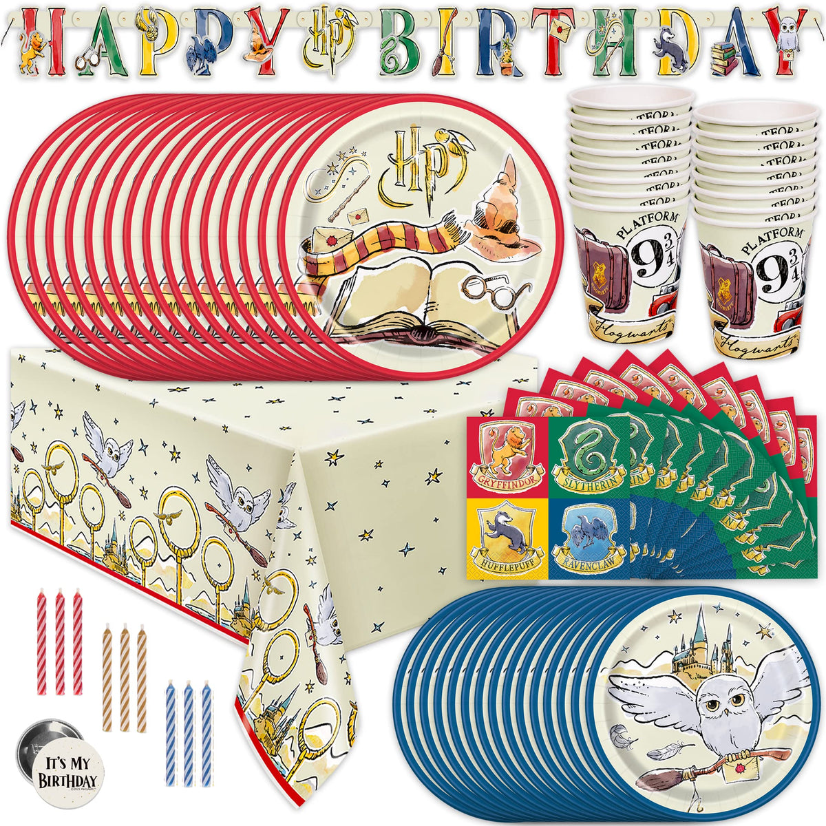 Harry Potter Birthday Decorations for Party with Banner - Unique Official Imagery - 1