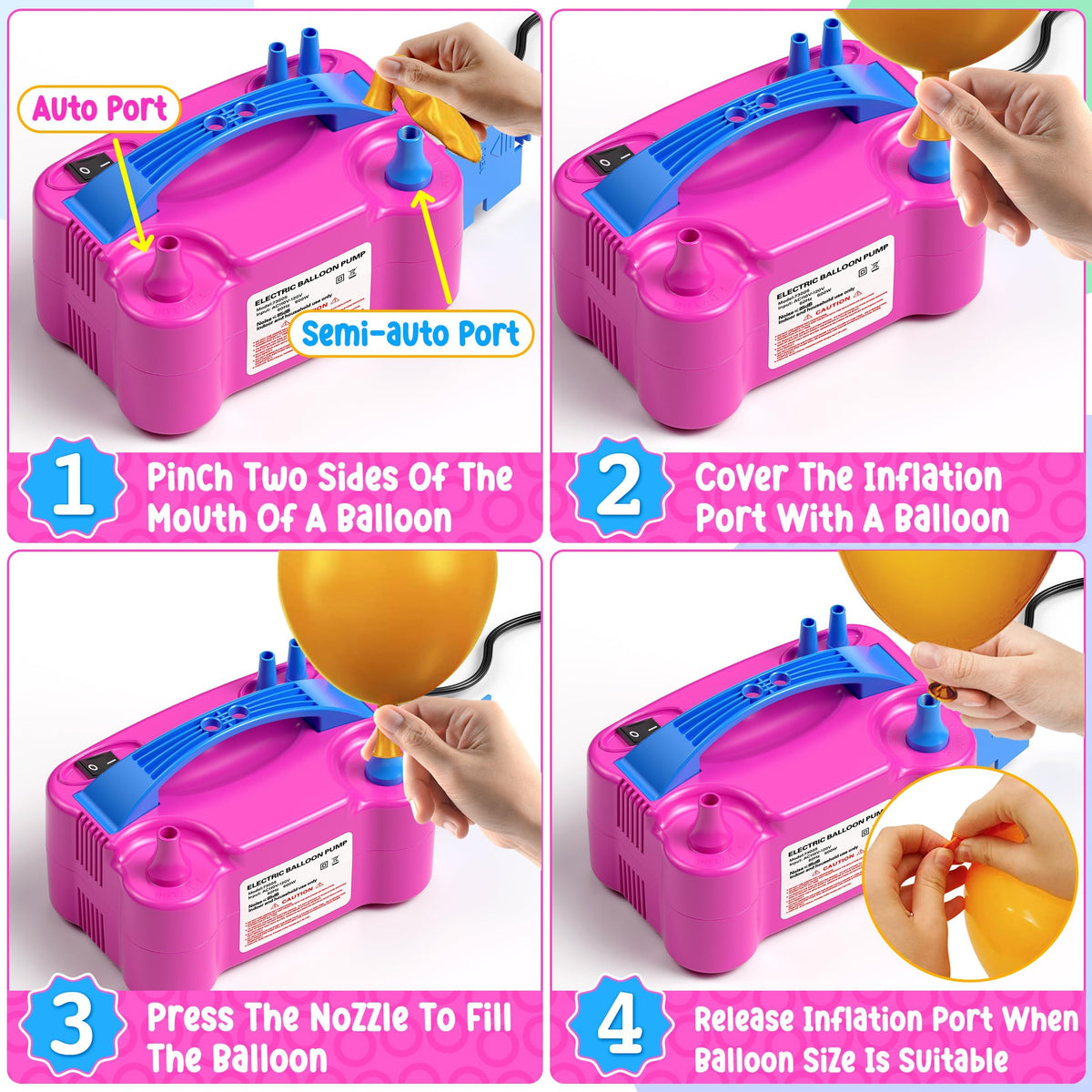 Portable Electric Balloon Pump - ZEUSRAY Official Imagery - 4