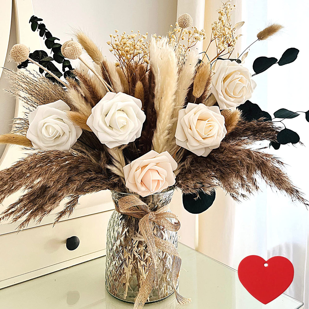100pcs Artificial Flowers Arrangement With Vase Dining Table - RyddeligHome Official Imagery - 2