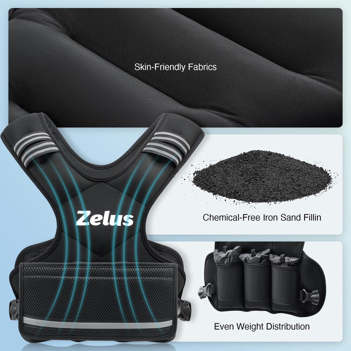 ZELUS Weighted Vest for Men Women Adjustable 4 32lb Vest - ZELUS Official Imagery - 6