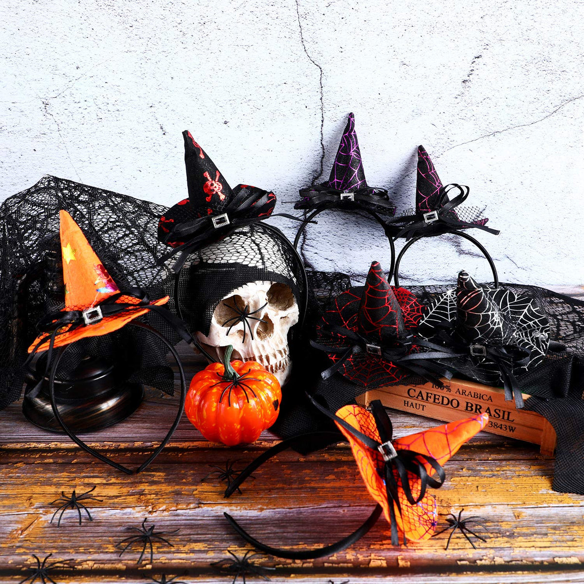 Blulu 12 Pcs Halloween Witch Hat Headbands Bulk Women - Blulu Official Imagery - 4