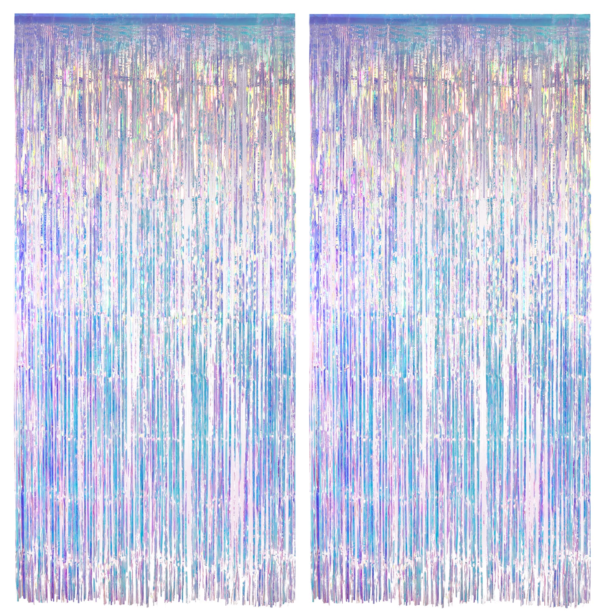 Iridescent Party Streamers Backdrop - GREATRIL Neon Transparent - Product Imagery
