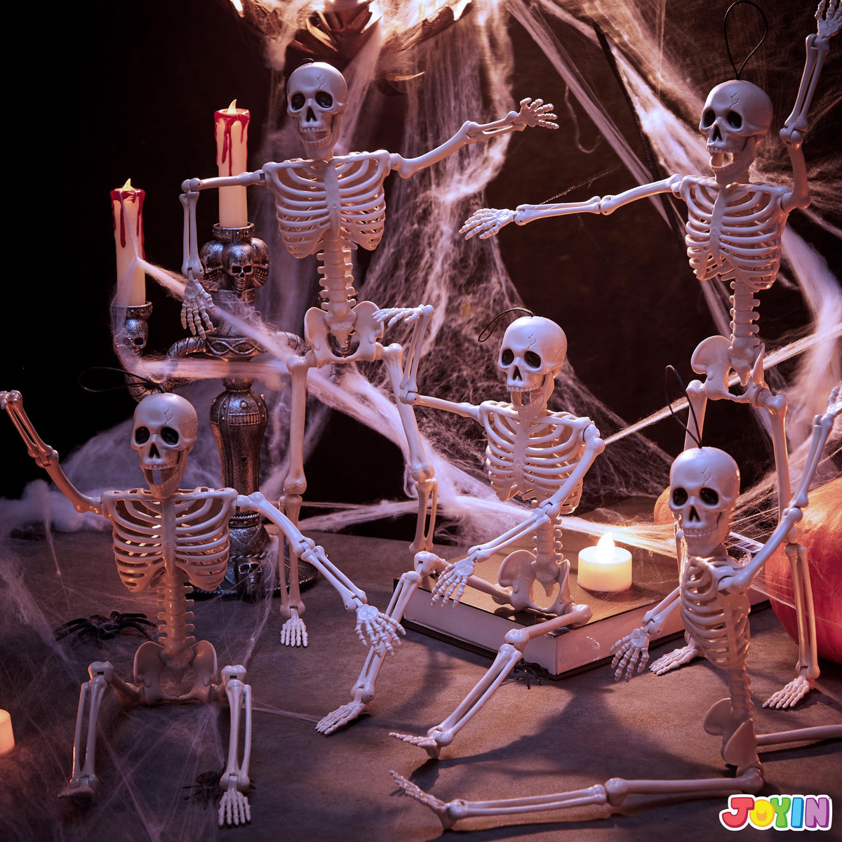 JOYIN 5 PCS Posable Halloween Skeleton Decor 16 Inches Full - JOYIN Official Imagery - 8