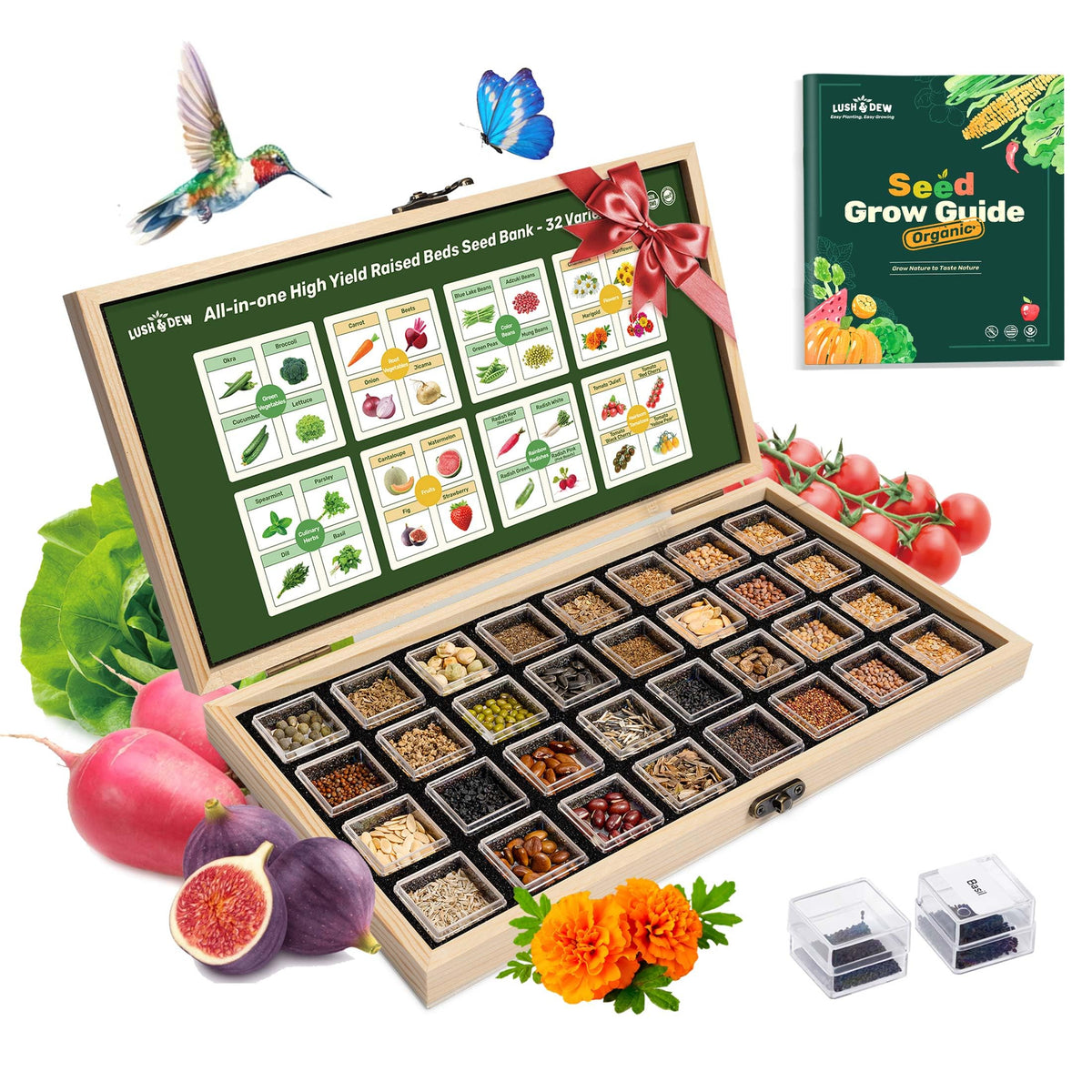 Lush Dew Raised Garden Bed Heirloom Seed Bank 32 Type 30000 - LUSH&DEWㅤ Official Imagery - 1