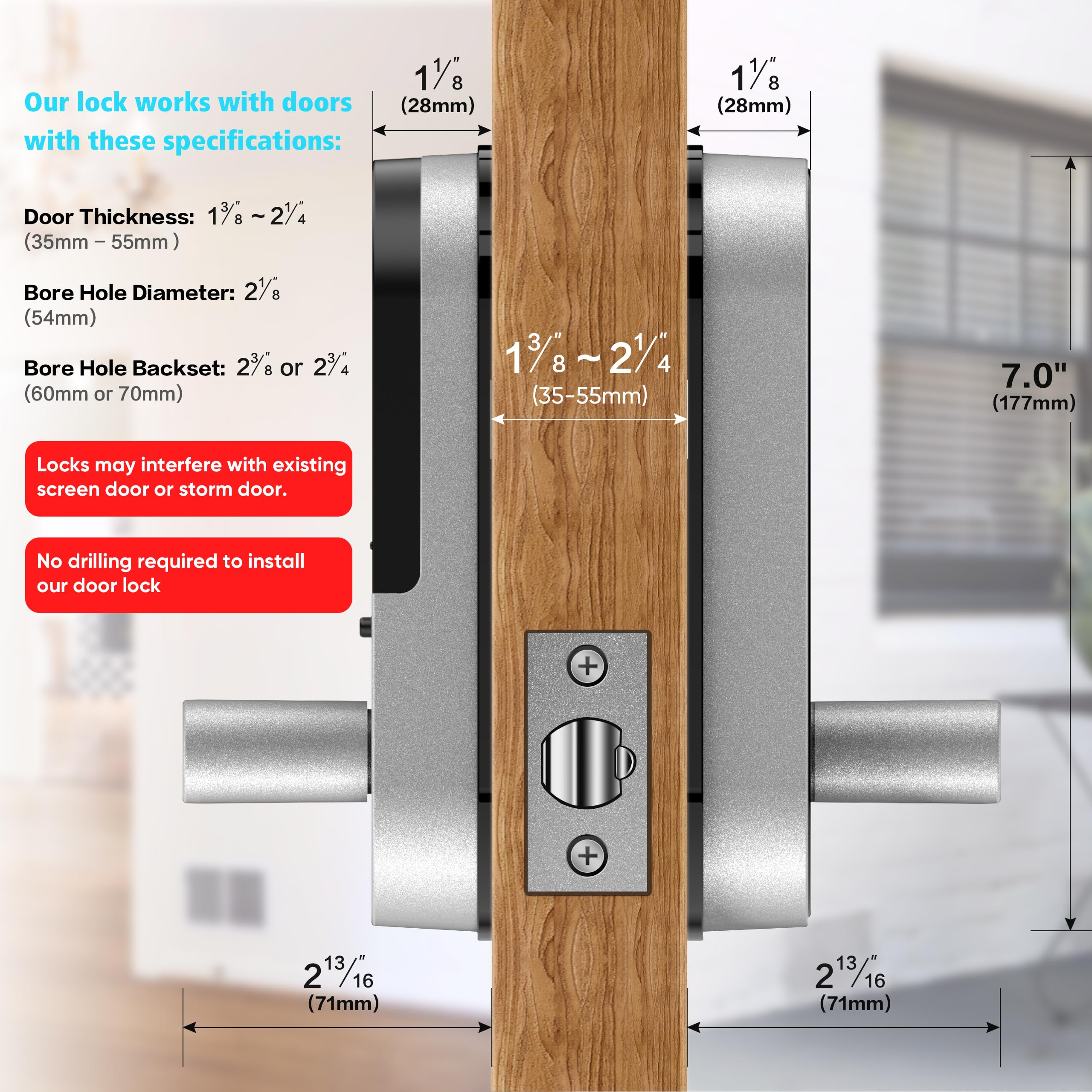 Sifely Fingerprint Smart Door Lock with Handle & Keypad – No More - Sifely Official Product View 6