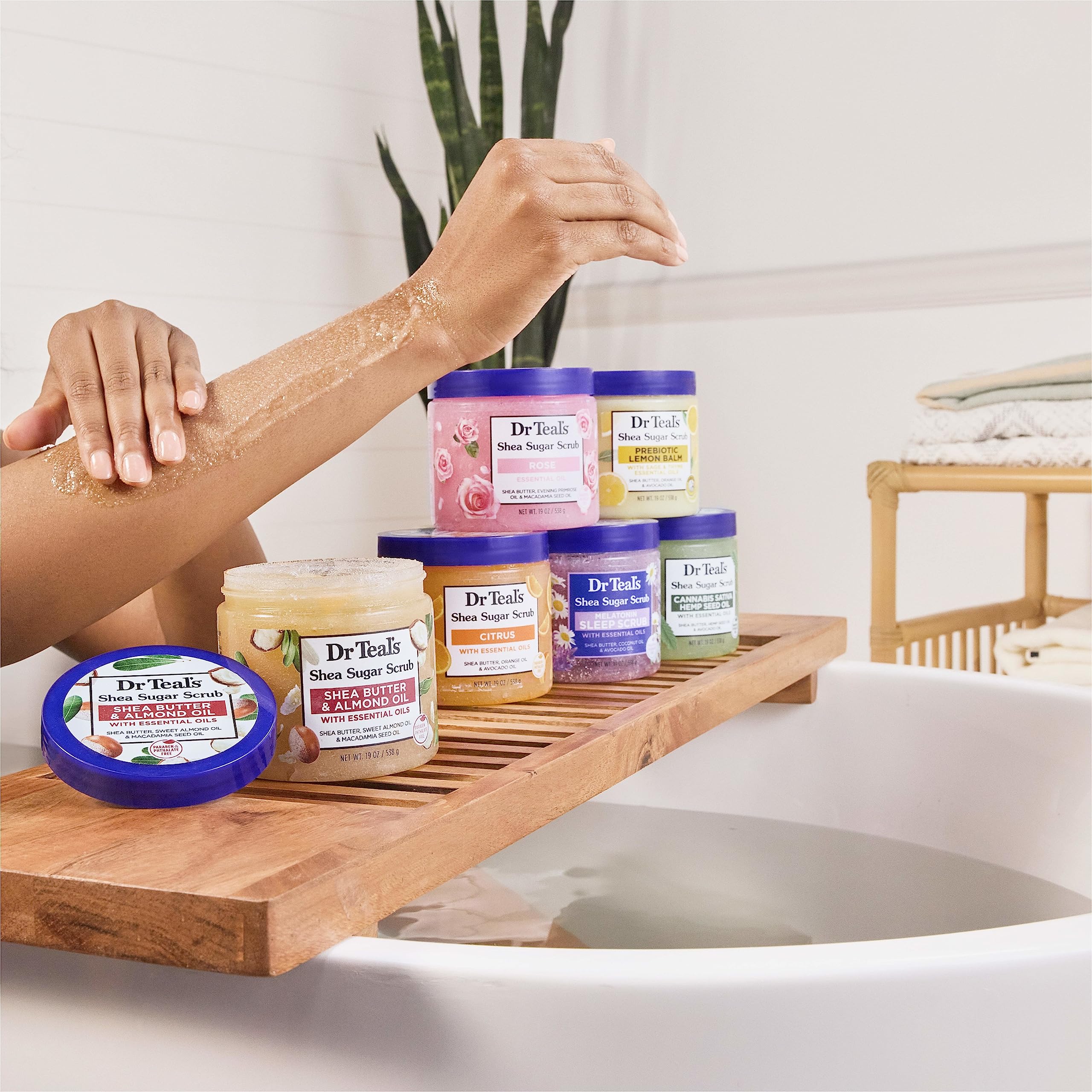 Dr Teal s Shea Sugar Body Scrub Rose with Essential Oil 19 - Dr Teal's Official Imagery - 8