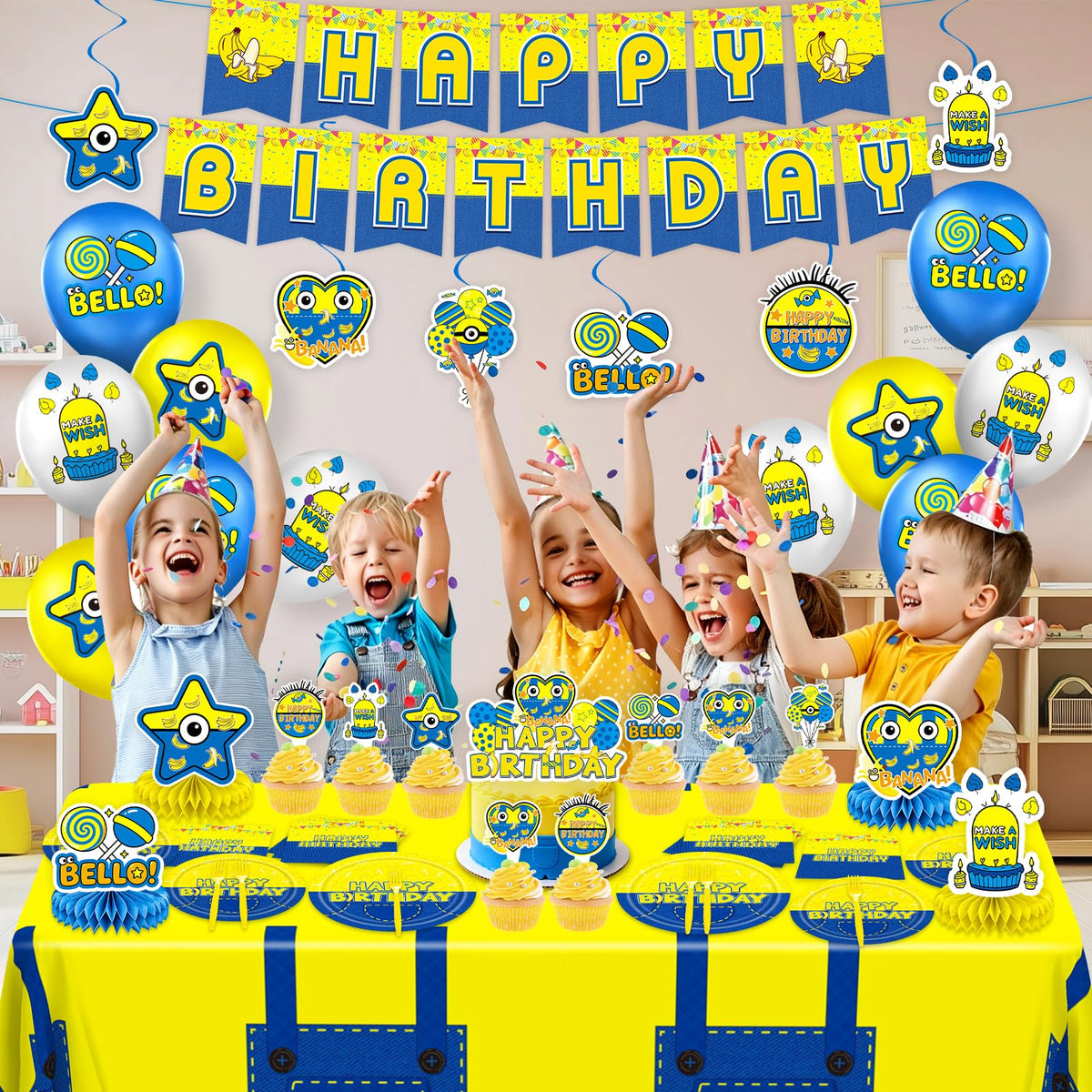 Cartoon Mini Jeans Birthday Party Decorations - KZXAXHIU Official Imagery - 3