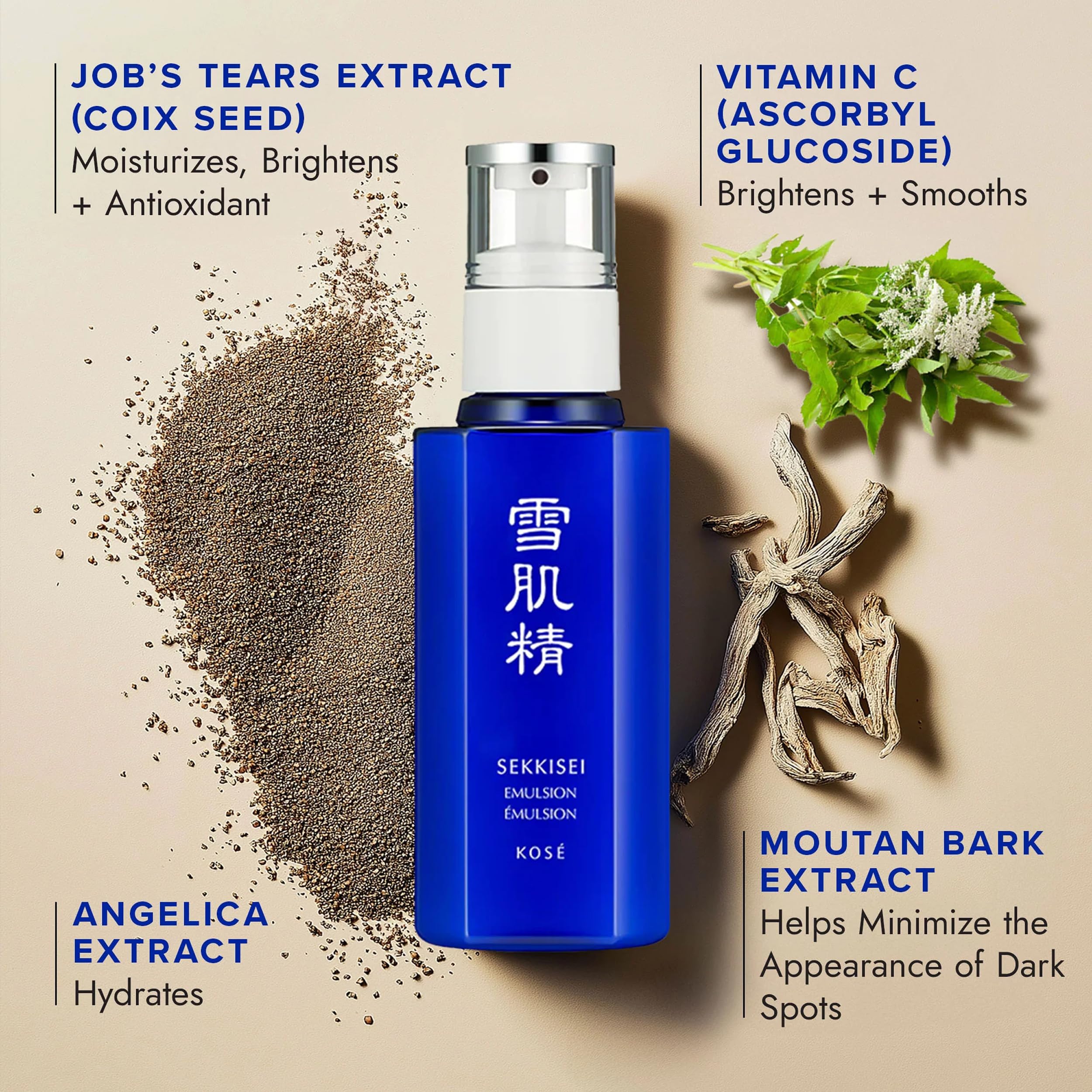 SEKKISEI Emulsion Hydrating Face Moisturizer, Vitamin C Serum, - SEKKISEI