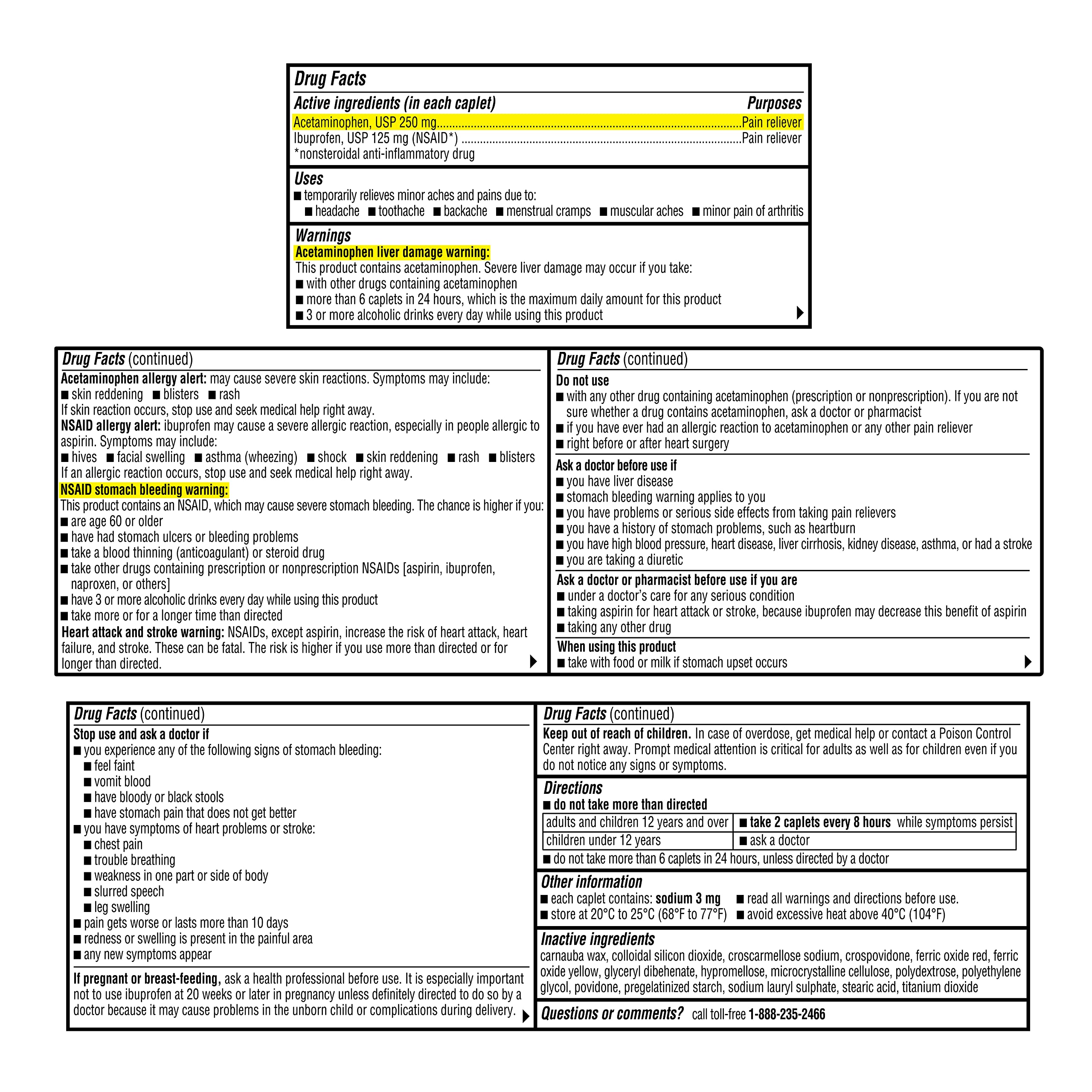 A+Health Dual Action Pain Reliever Caplets 216 Ct
