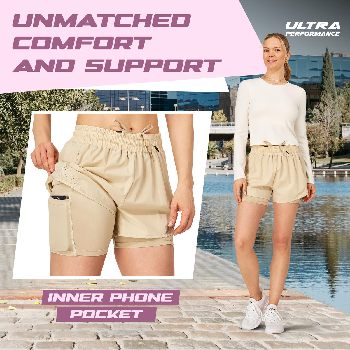 Ultra Performance 2 Pack Workout Shorts Women 2 in 1 - Ultra Performance Official Imagery - 4