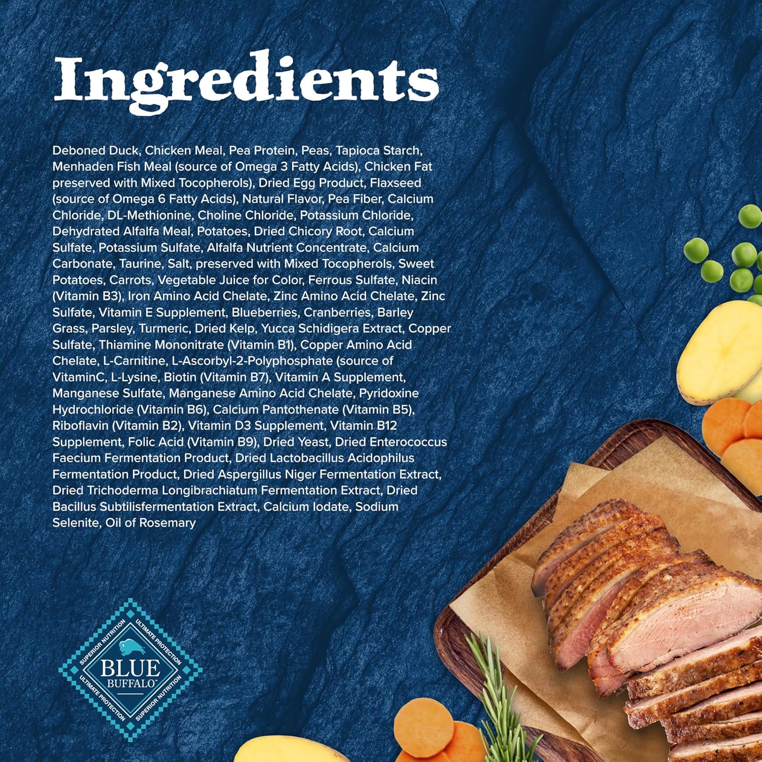 Blue Buffalo Wilderness high-protein grain-free dog food in a 5-pound bag with blue and natural packaging.