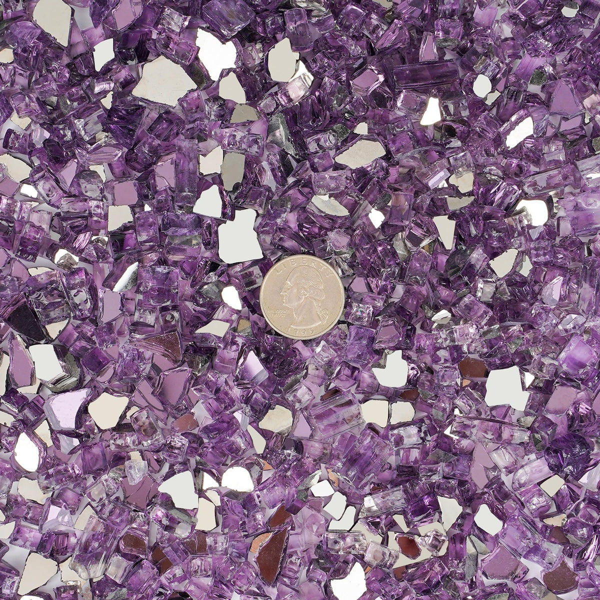 10 lbs High Luster Fire Pit Glass 1 4 Inch Reflective Purple - Mr. Fireglass Official Imagery - 4