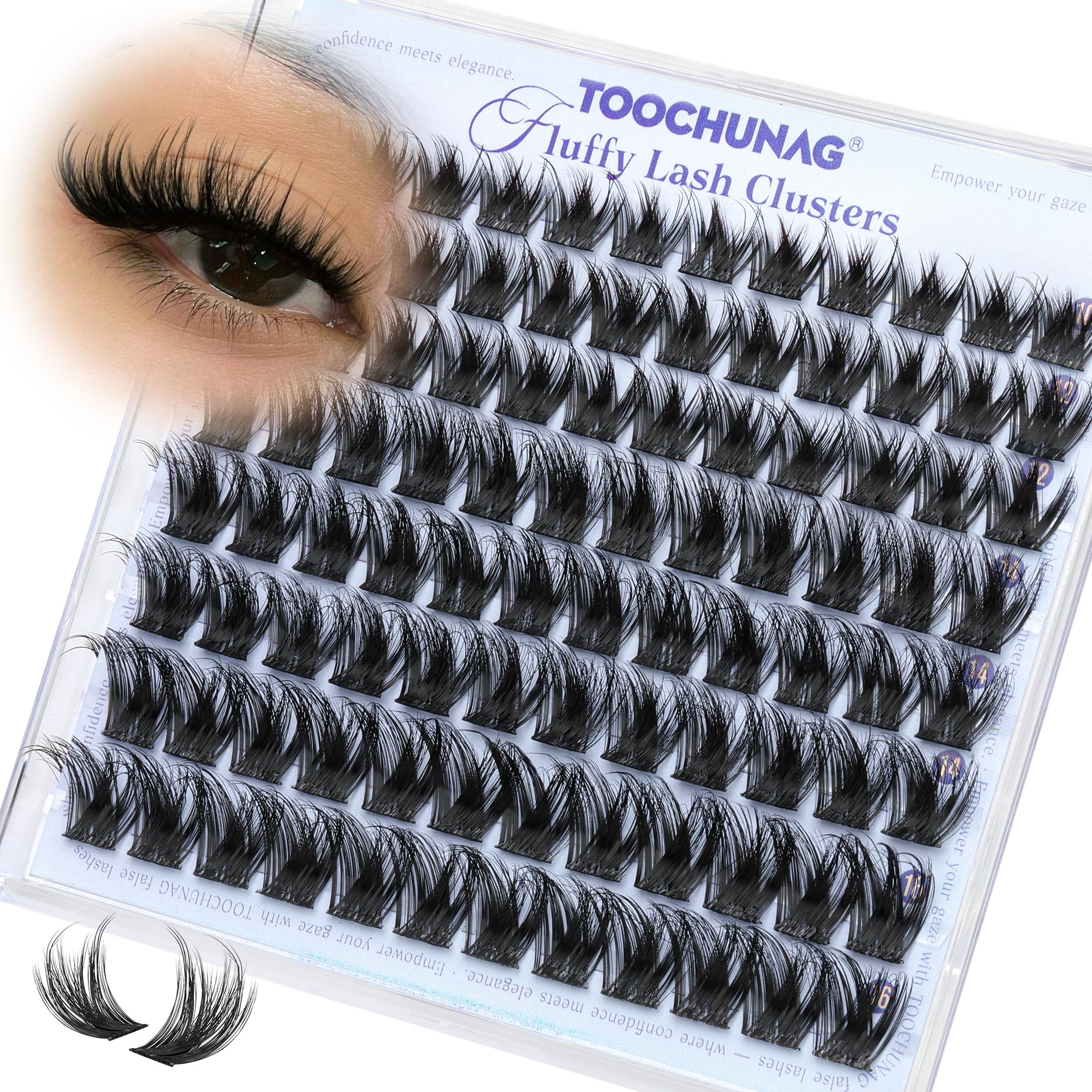 TOOCHUNAG Fluffy Lash Clusters Wispy Eyelash Clusters D Curl